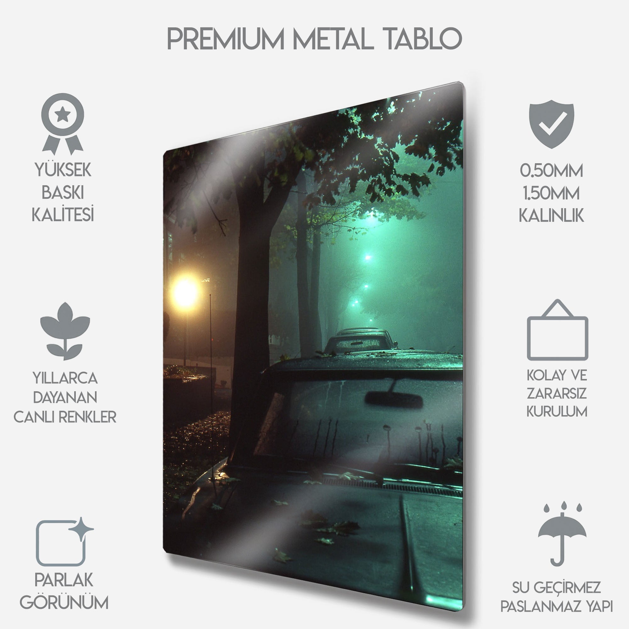 Sisli Gece - Metal Tablo