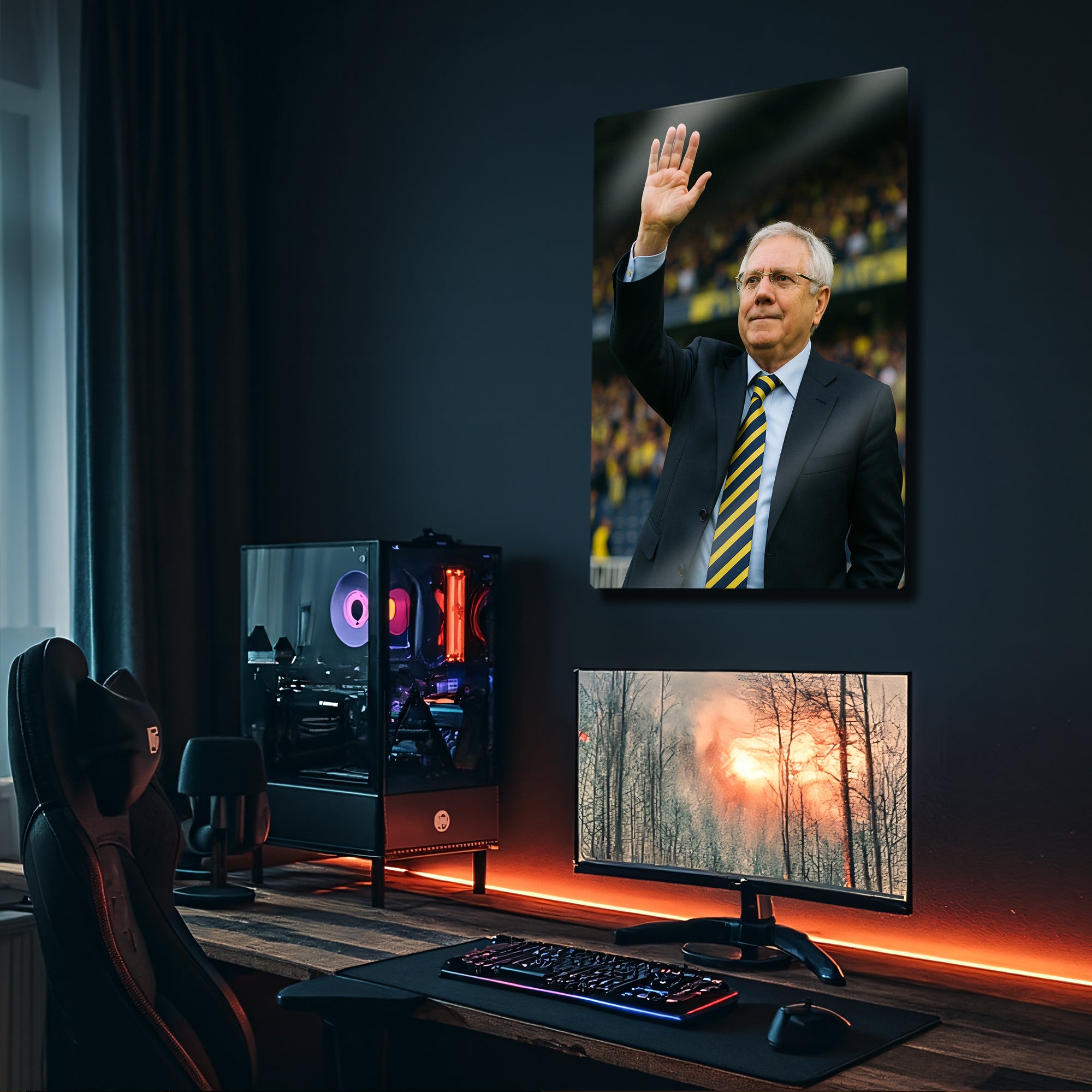 Aziz Yıldırım Başkan Figürü - Metal Tablo