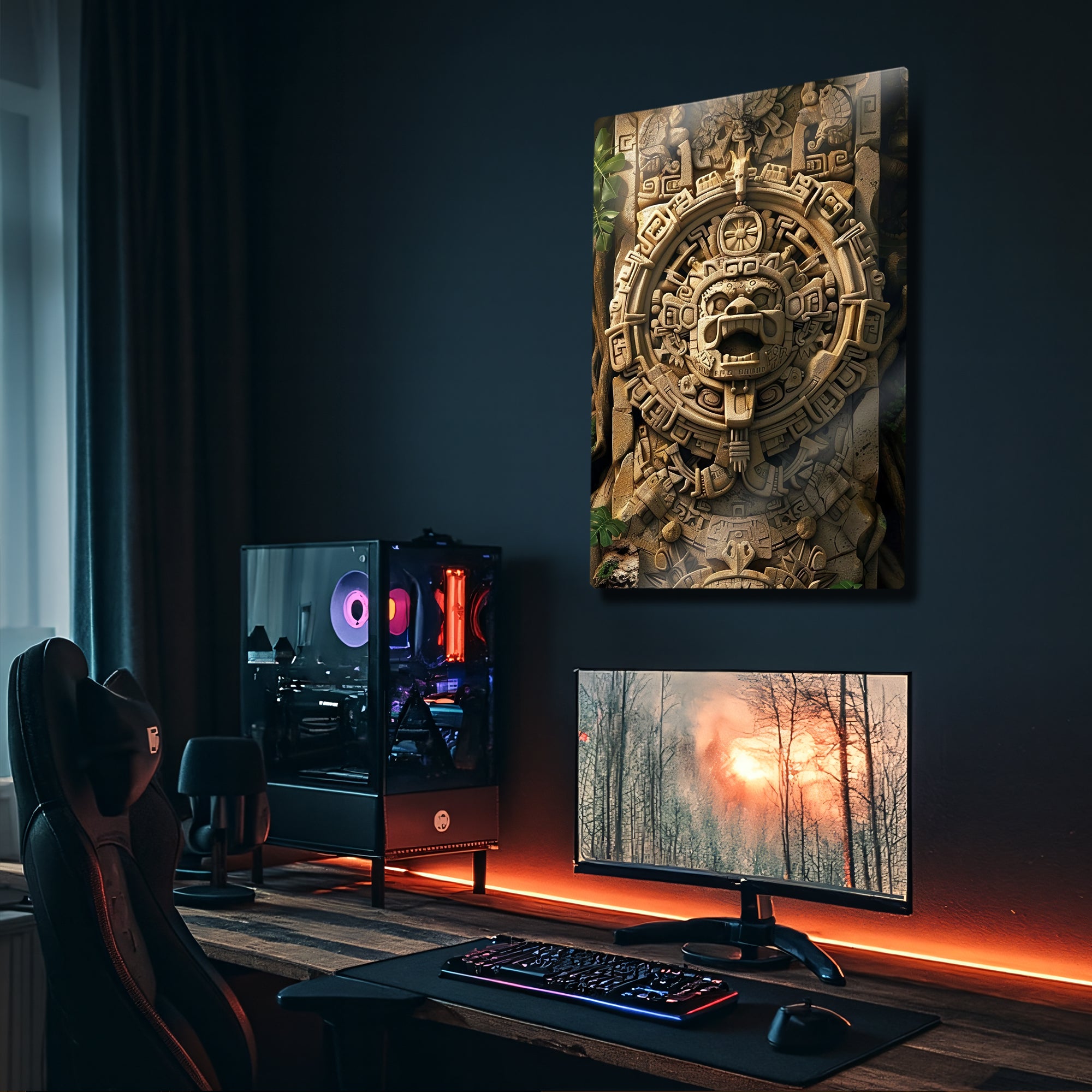 Maya Takvimi Tablosu Antik Medeniyet Sembol - Metal Tablo