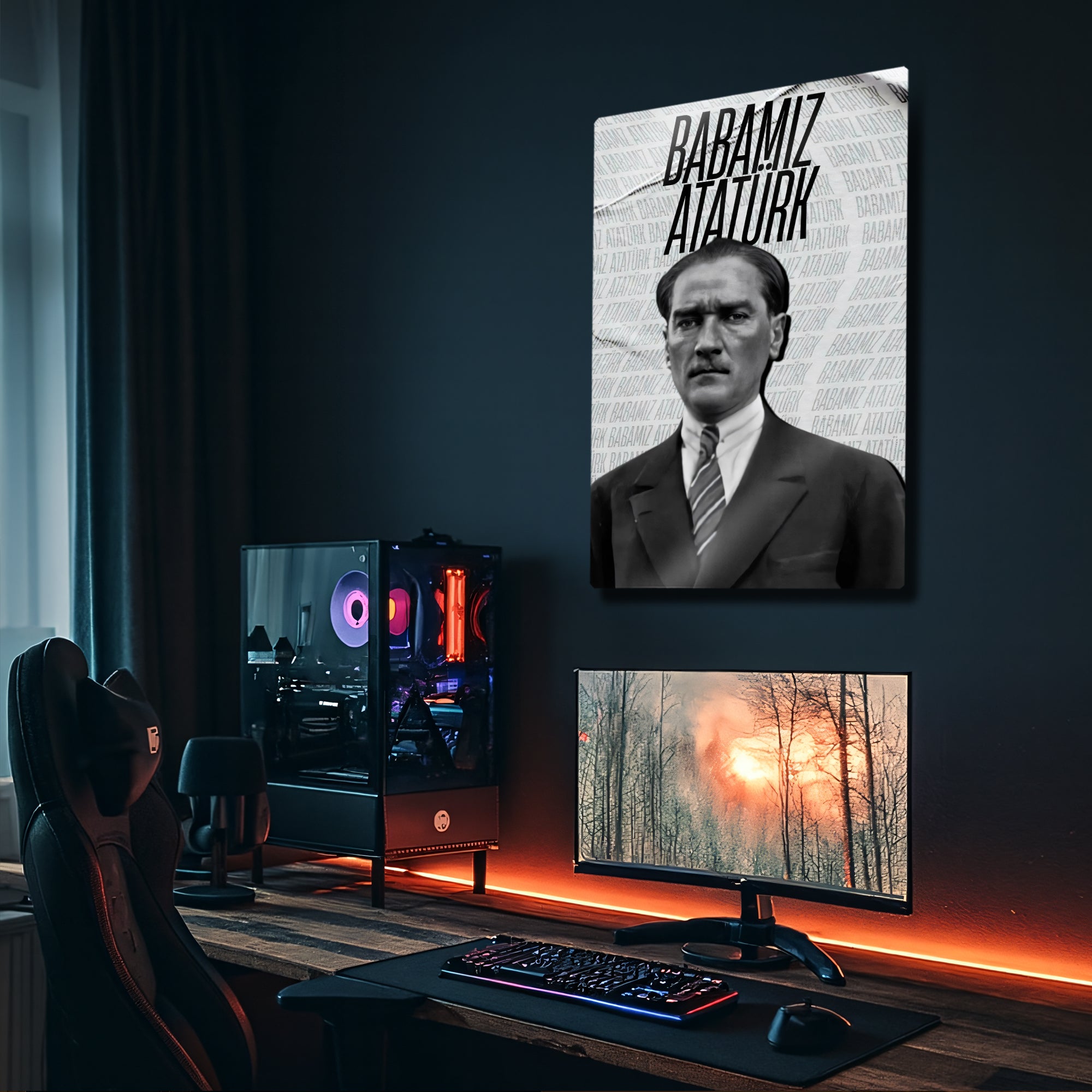 Babamız Atatürk Tablosu Modern Tasarım - Metal Tablo