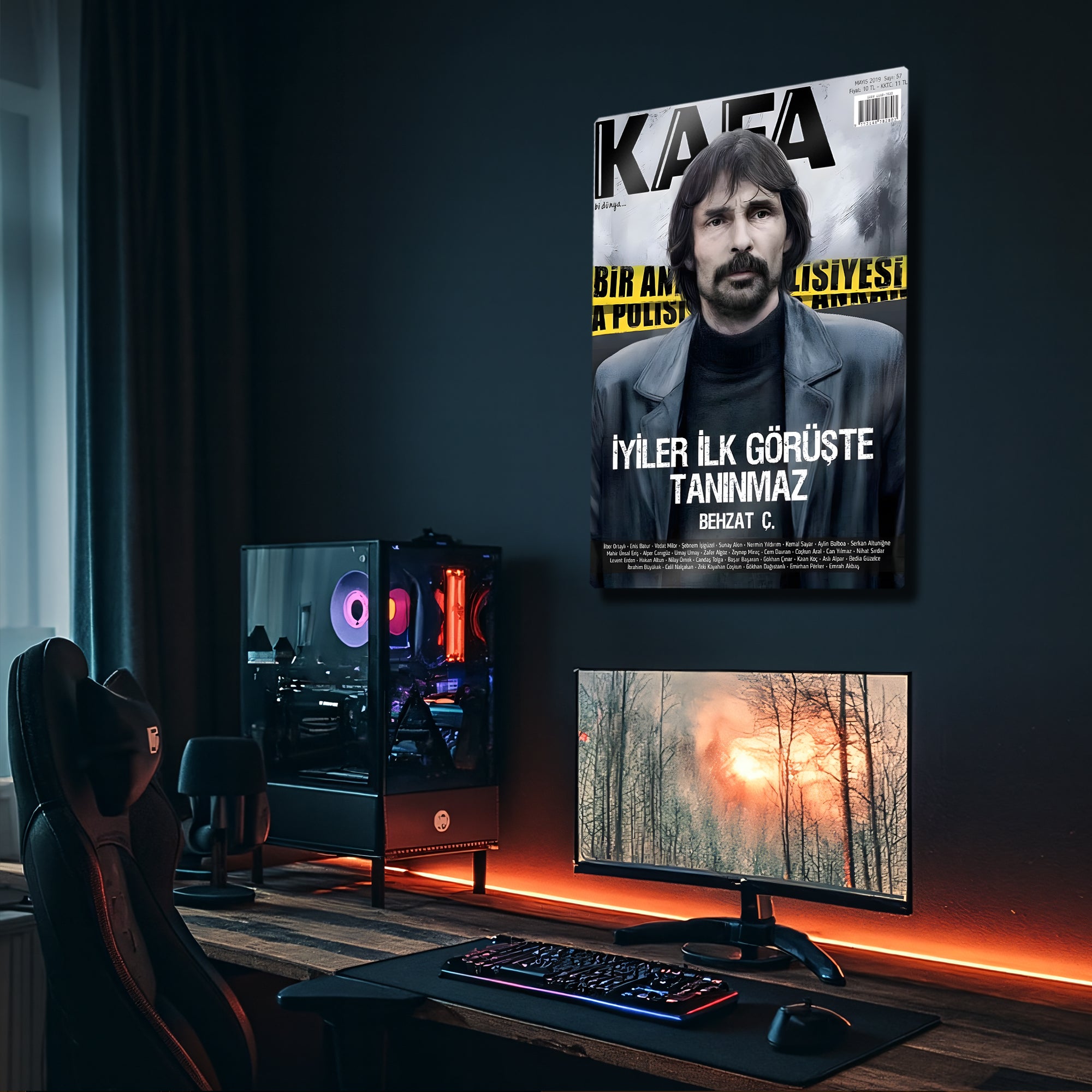 Behzat Ç. Kafa Dergisi Kapak - Metal Tablo