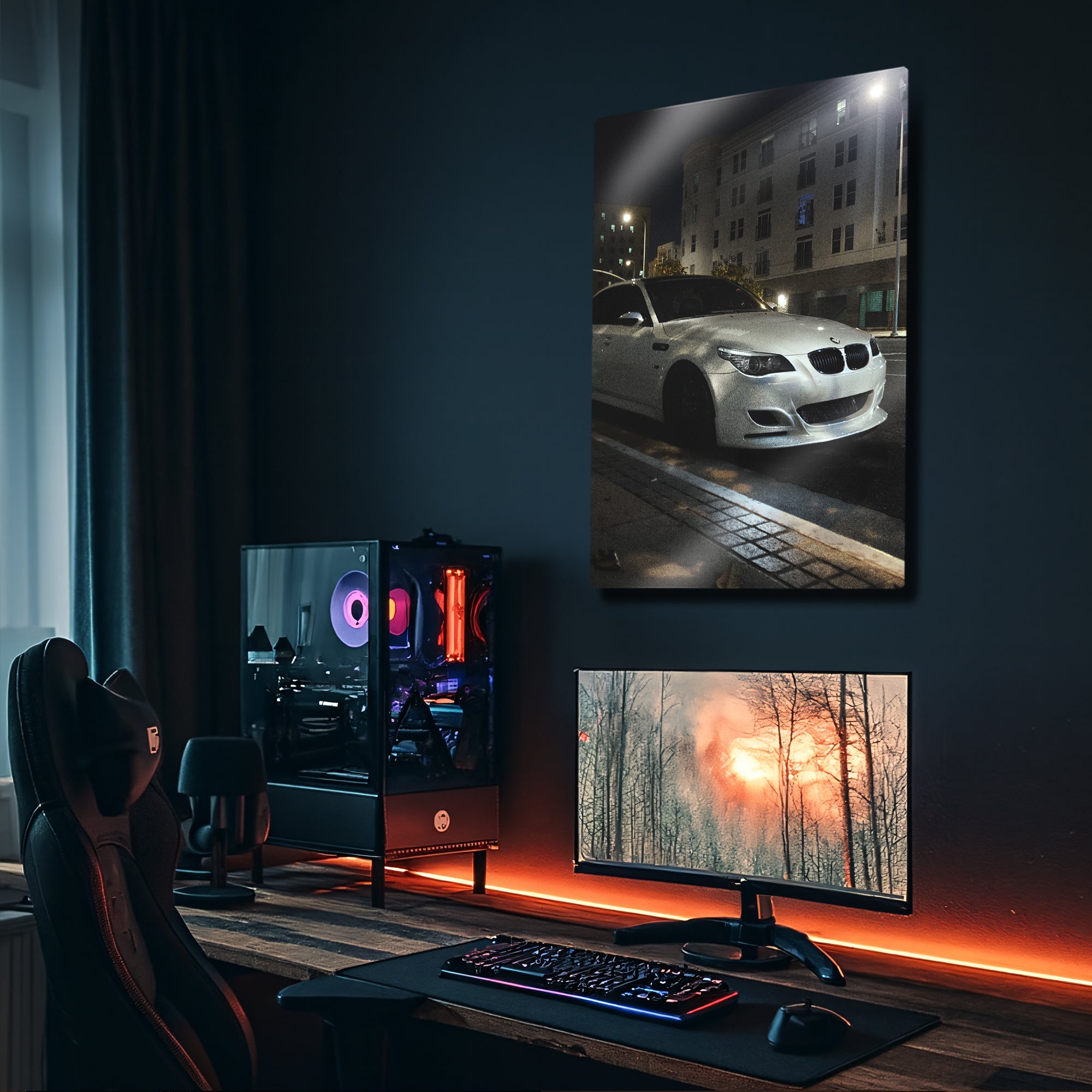 BMW e60 Beyaz - Metal Tablo