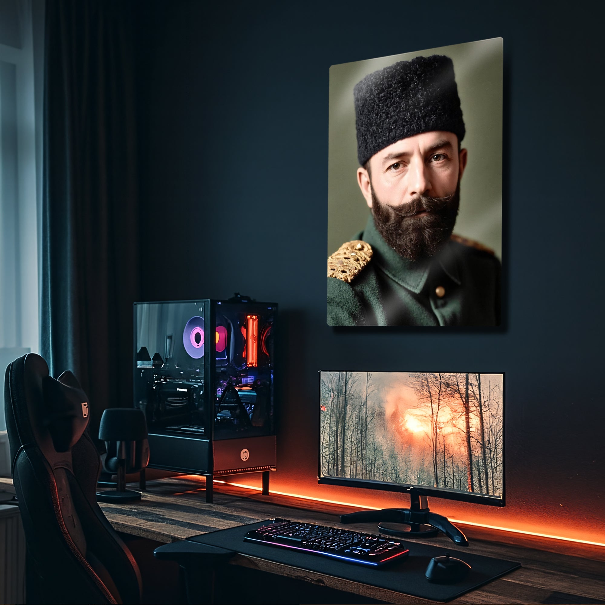 Cemal Paşa Portresi Metal Tablo – Tarihi Osmanlı Figürü