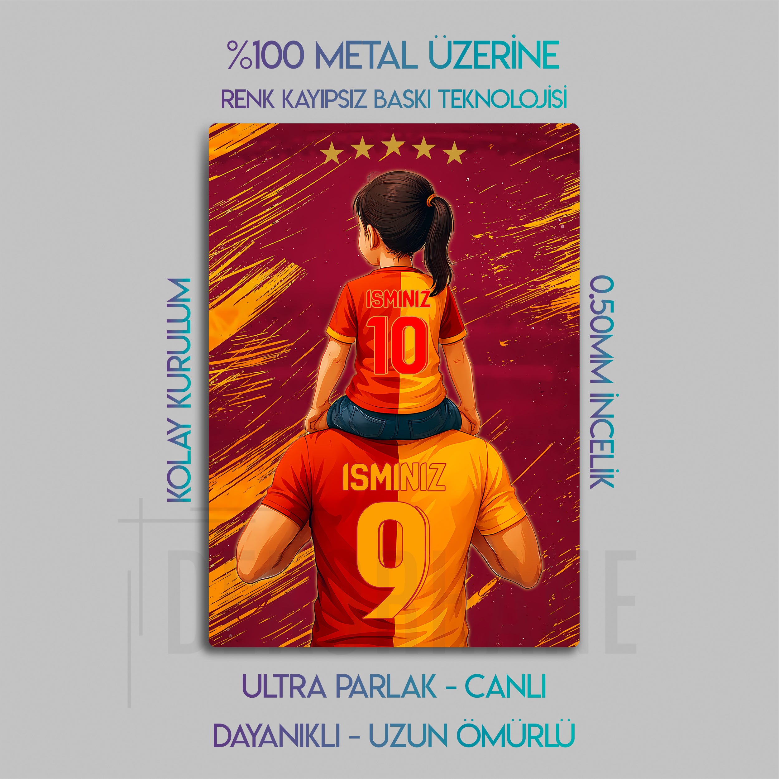 Galatasaray Baba Kız Çocuk - Kişiselleştirilebilir Metal Tablo