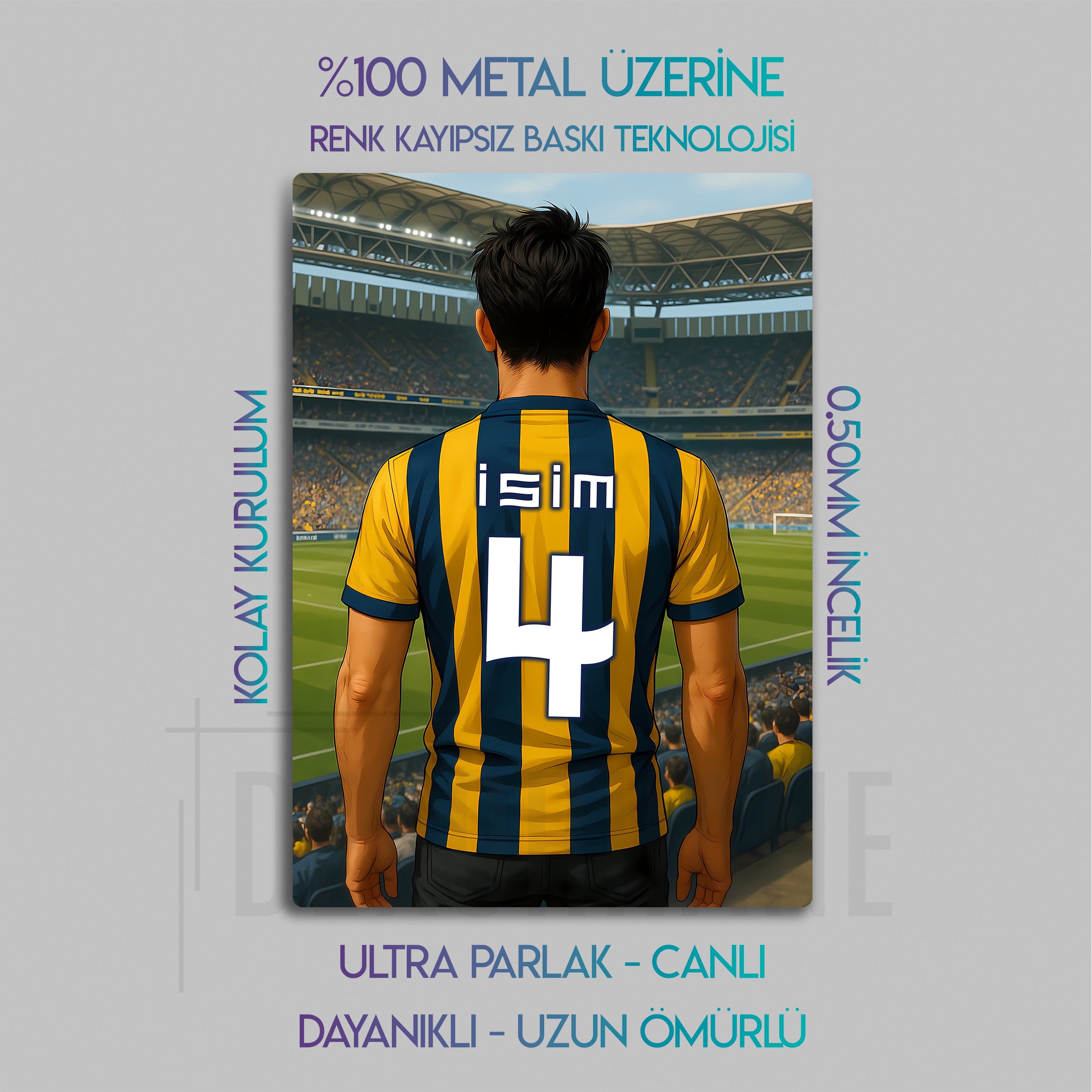 Fenerbahçe Bireysel Stadyum Temalı - Kişiselleştirilebilir Metal Tablo