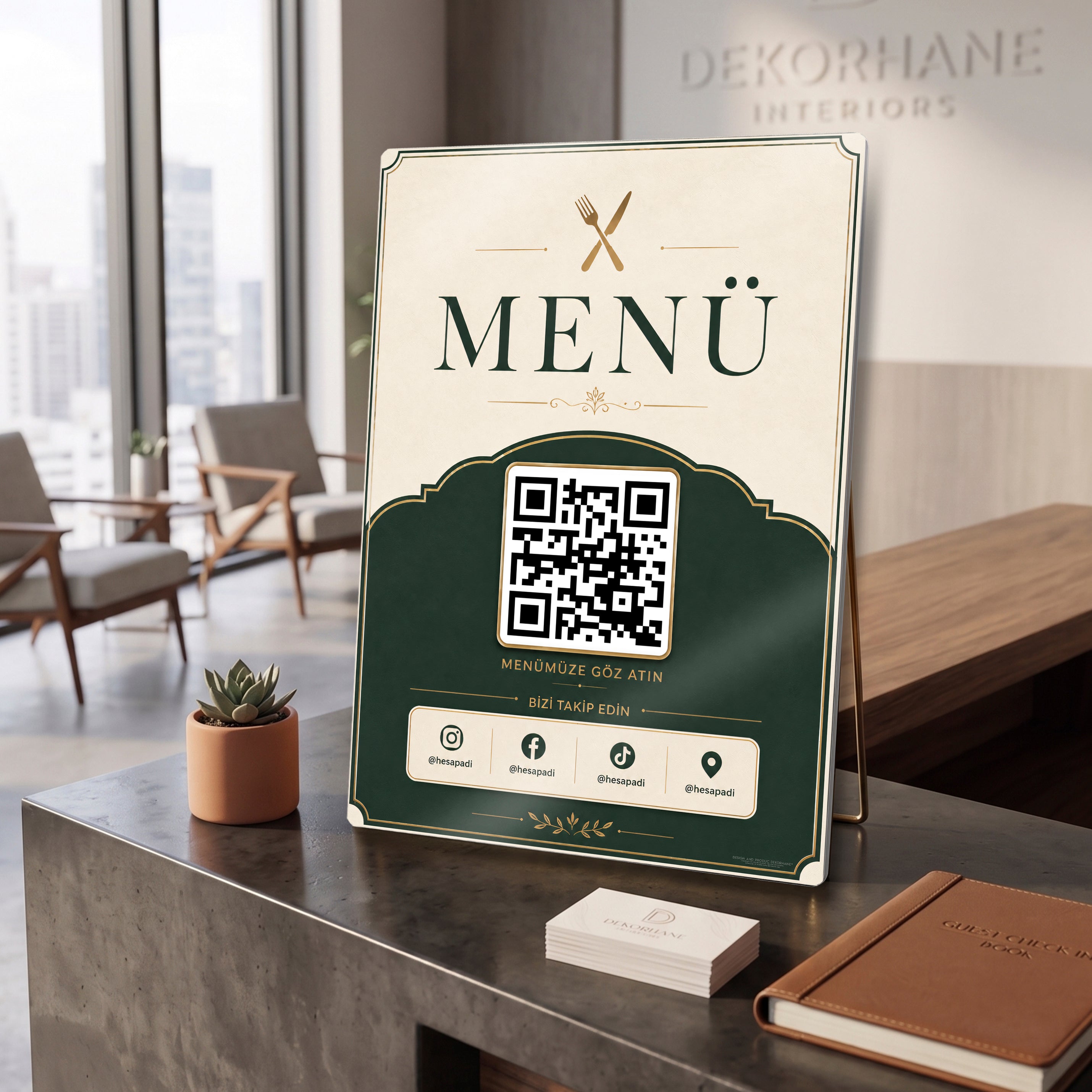 Kişiye Özel QR Menü Levhası – Kafe ve Restoran Dijital Menü Levhası