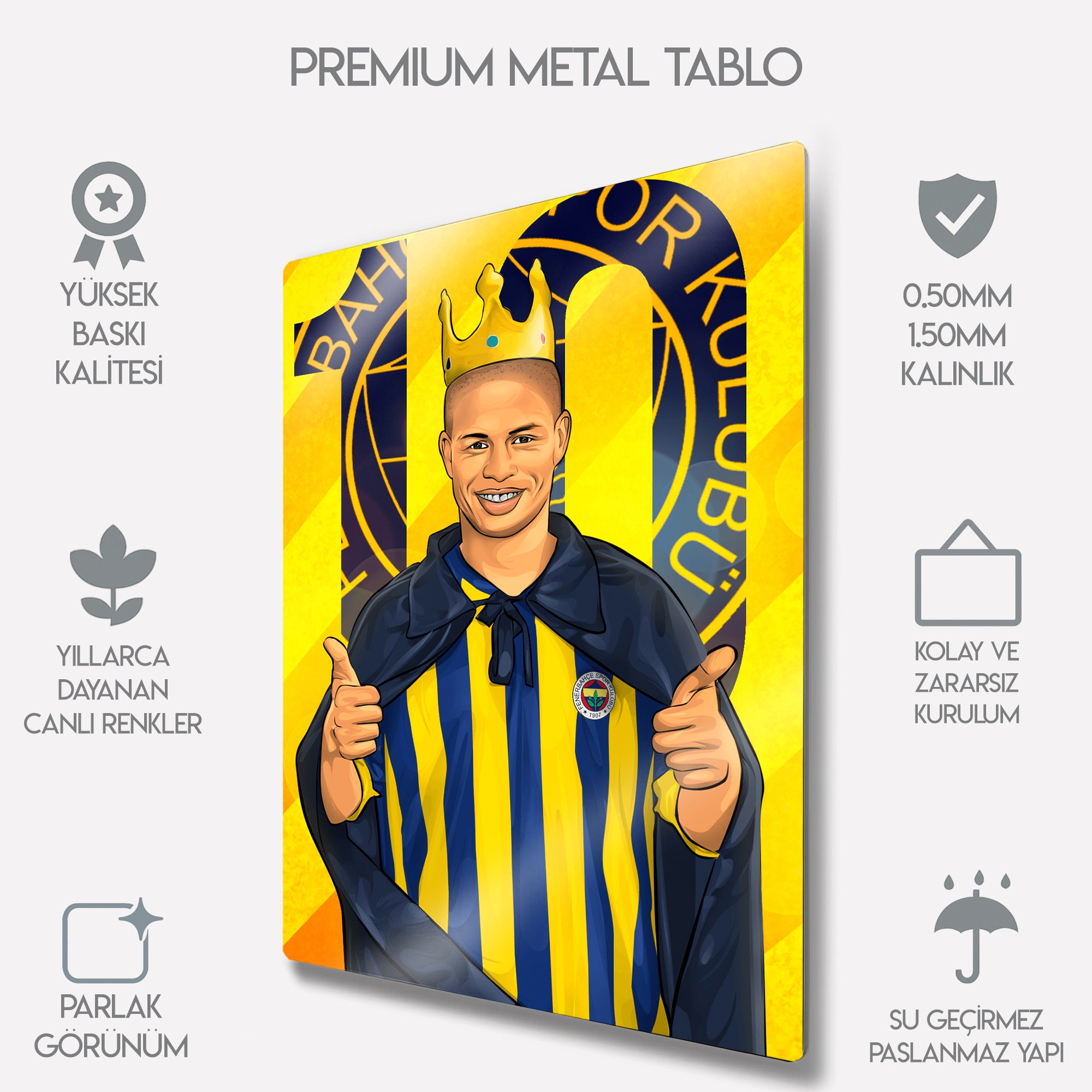 Alex de Souza Tablosu Fenerbahçe Kral 10 Numara - Metal Tablo