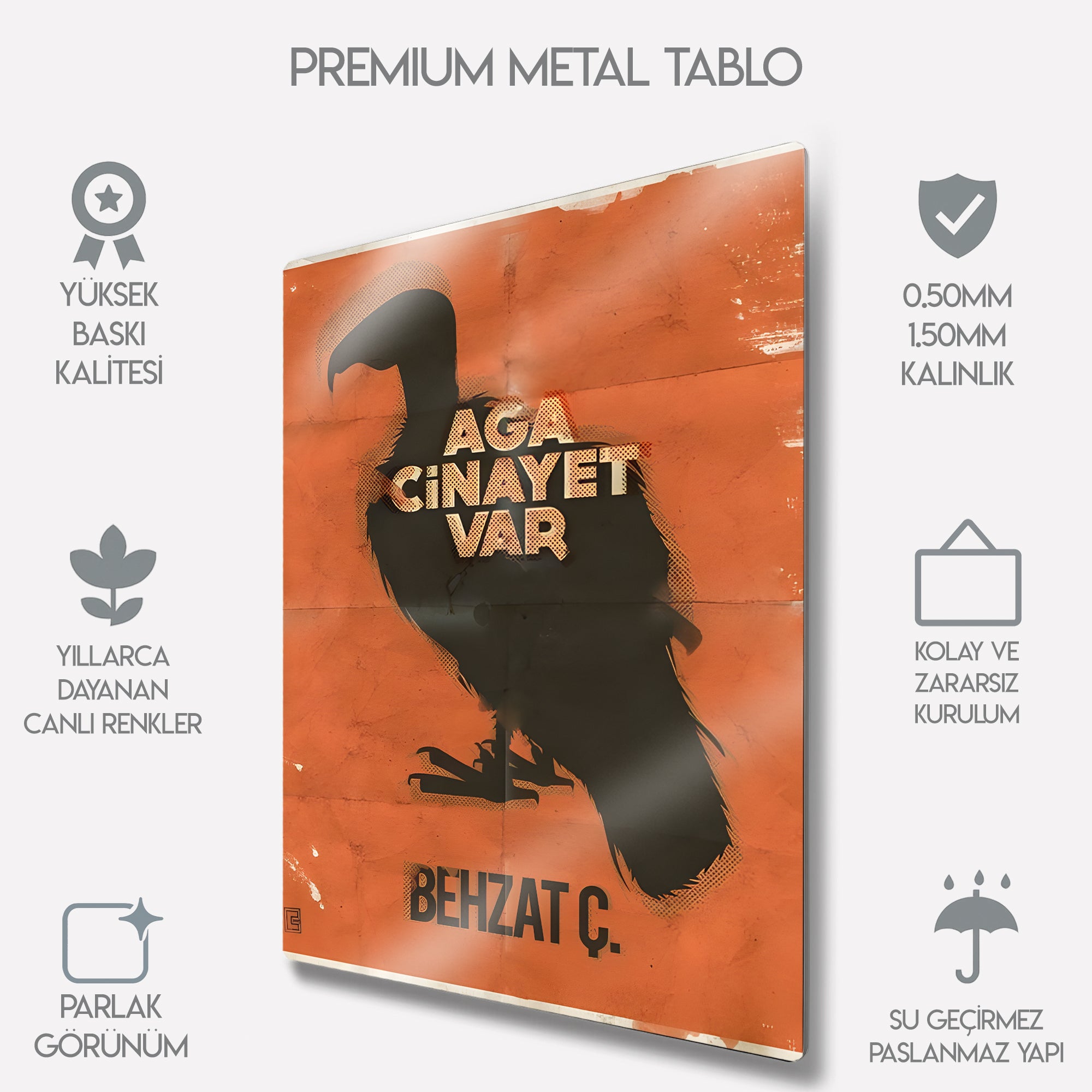 Akbaba Tablosu Aga Cinayet Var Replik - Metal Tablo