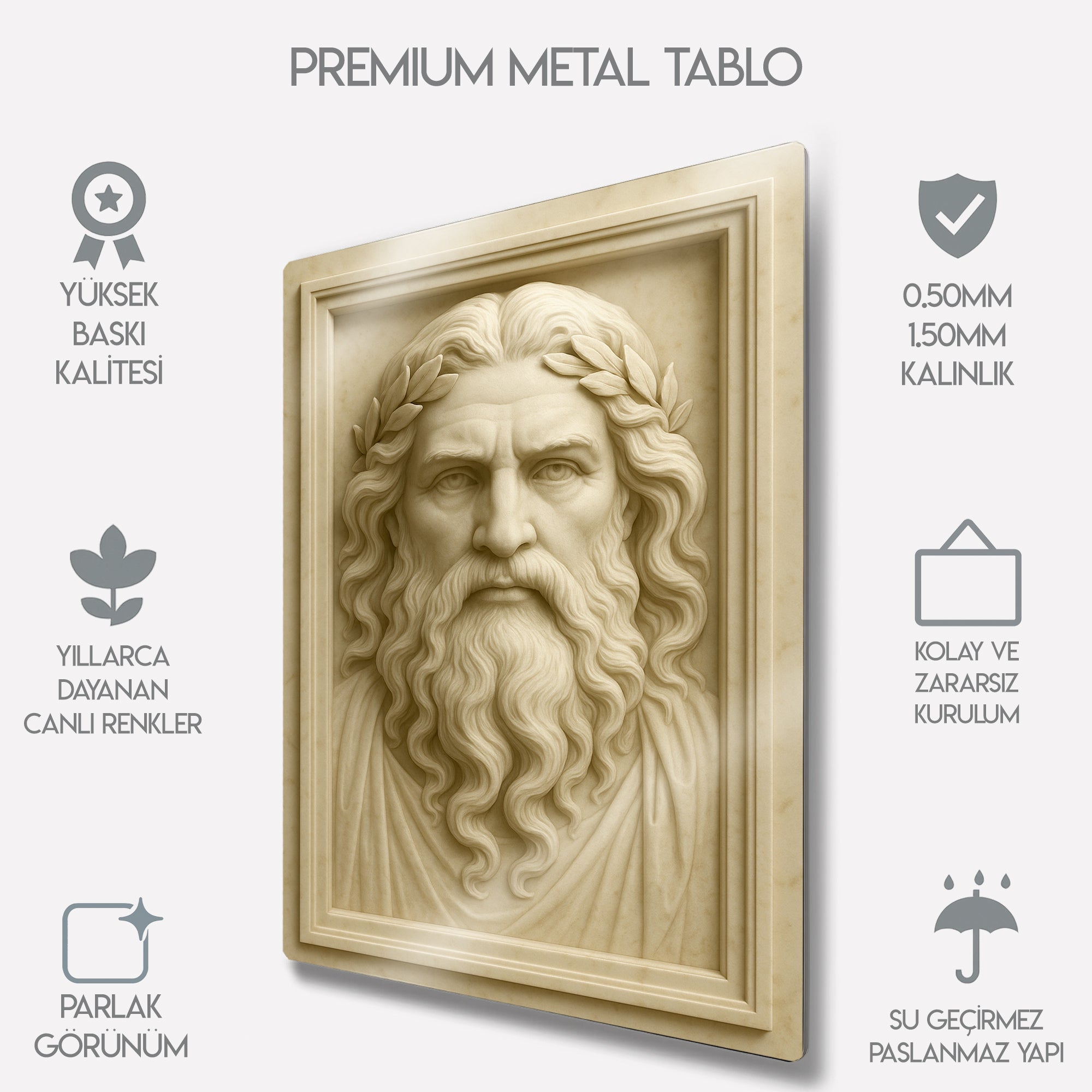 Zeus Tablosu Antik Mitoloji Sanat Eseri - Metal Tablo