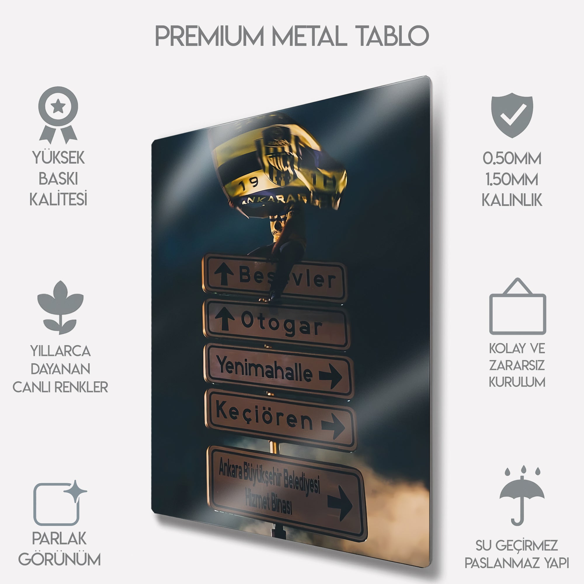 Ankaragücü Tablosu Taraftar Sokak Atmosferi - Metal Tablo