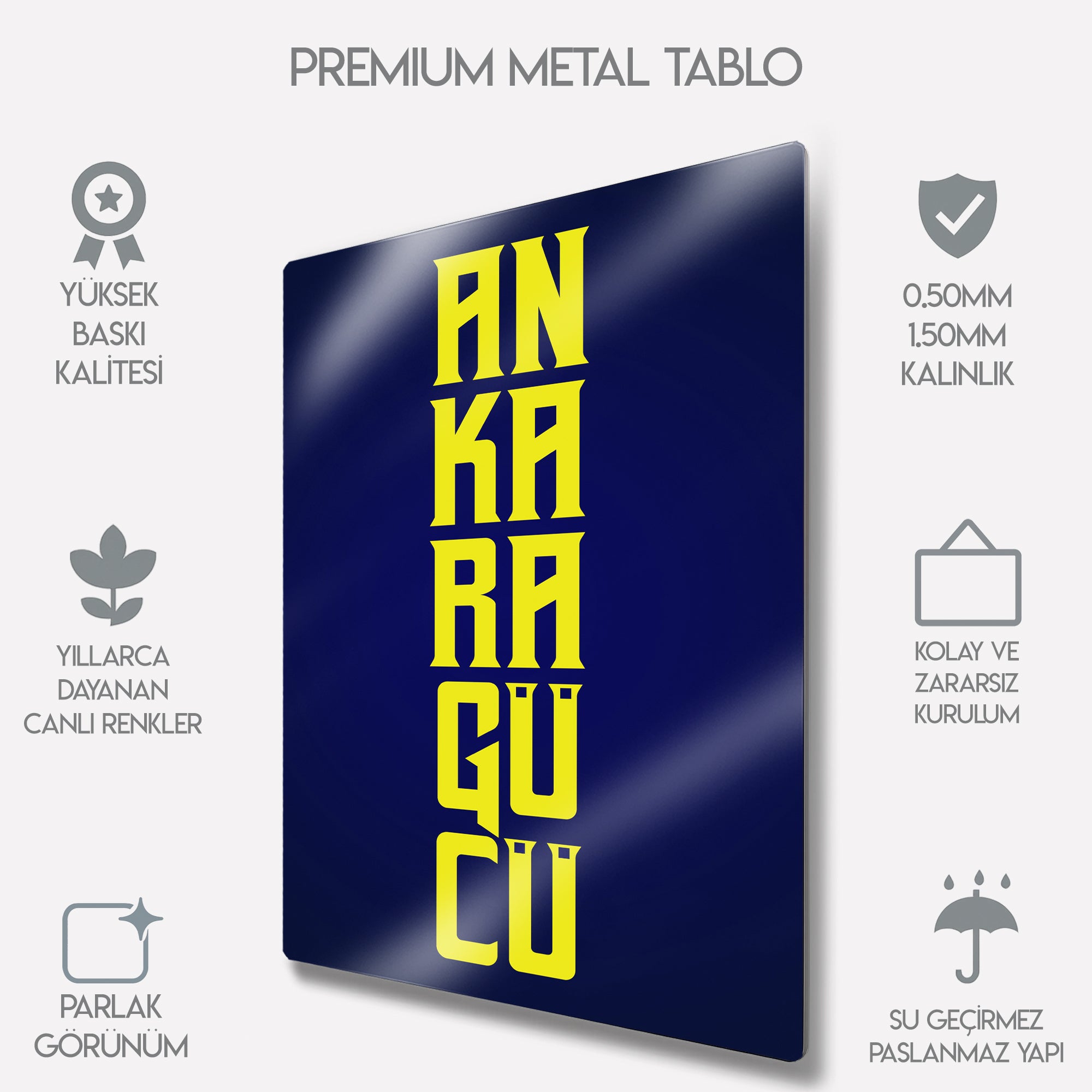 Ankaragücü Tablosu Lacivert Sarı Taraftar - Metal Tablo