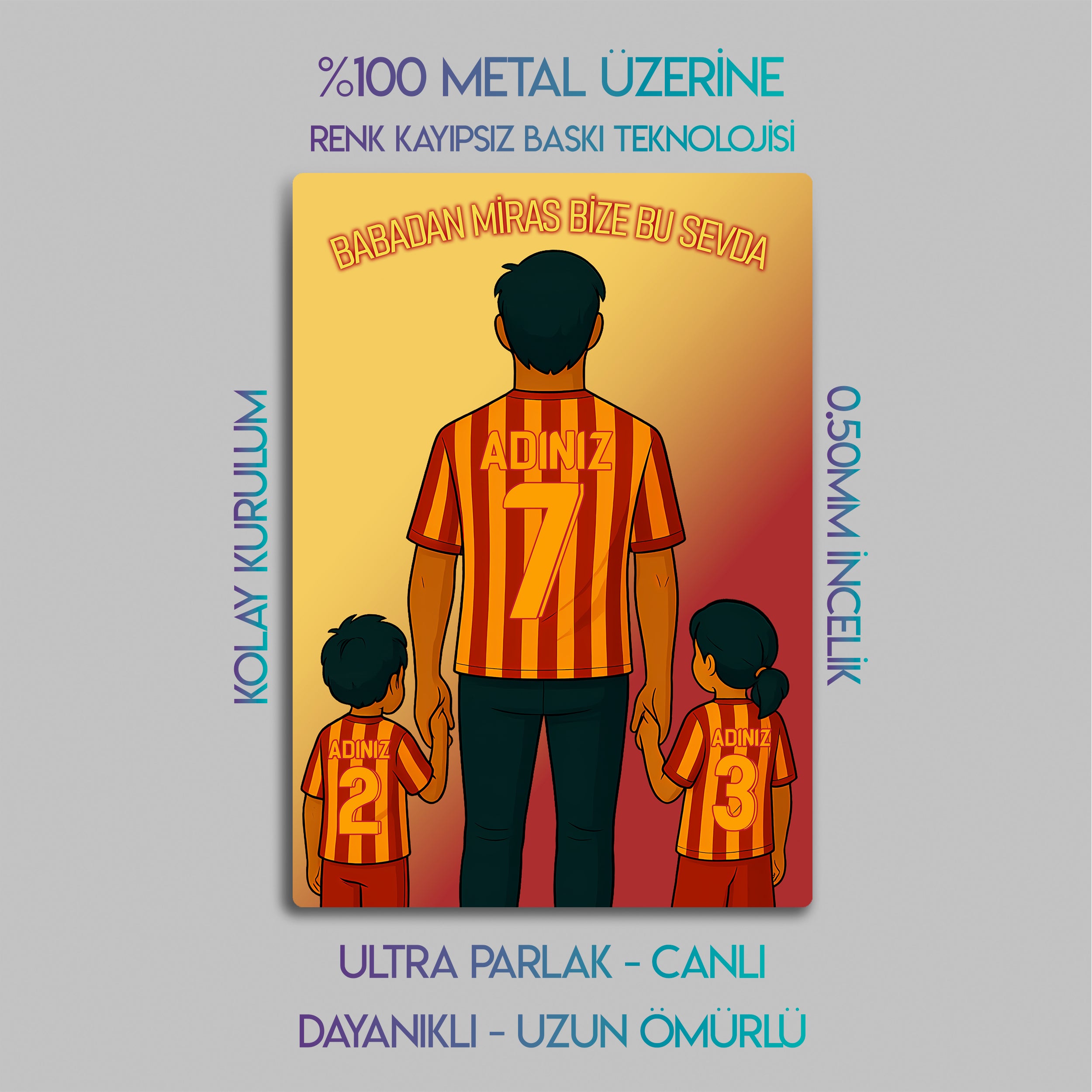 Galatasaray Baba Oğul, Kız Çocuk - Kişiselleştirilebilir Metal Tablo