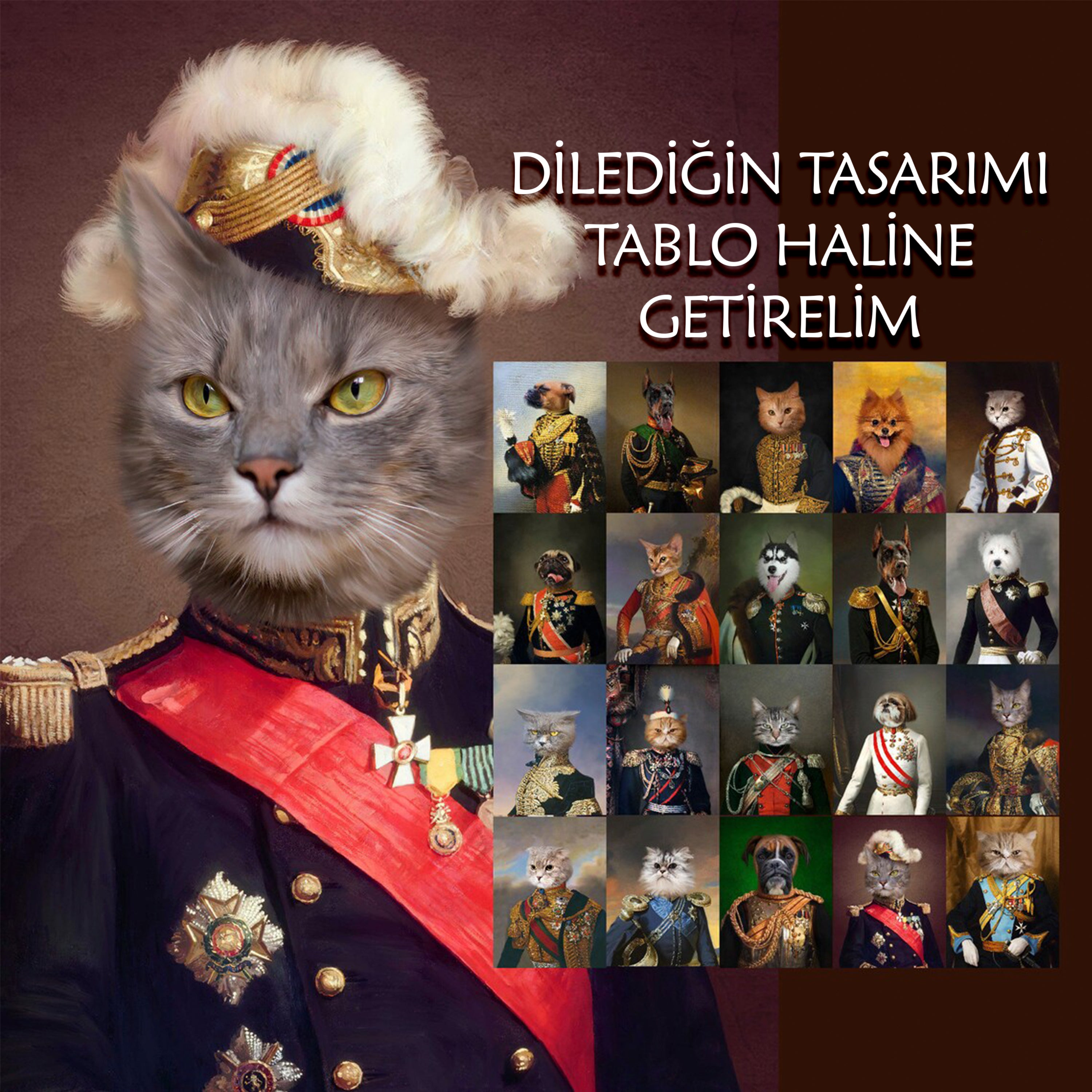 Kişiye Özel Evcil Hayvan Portresi - Metal Tablo