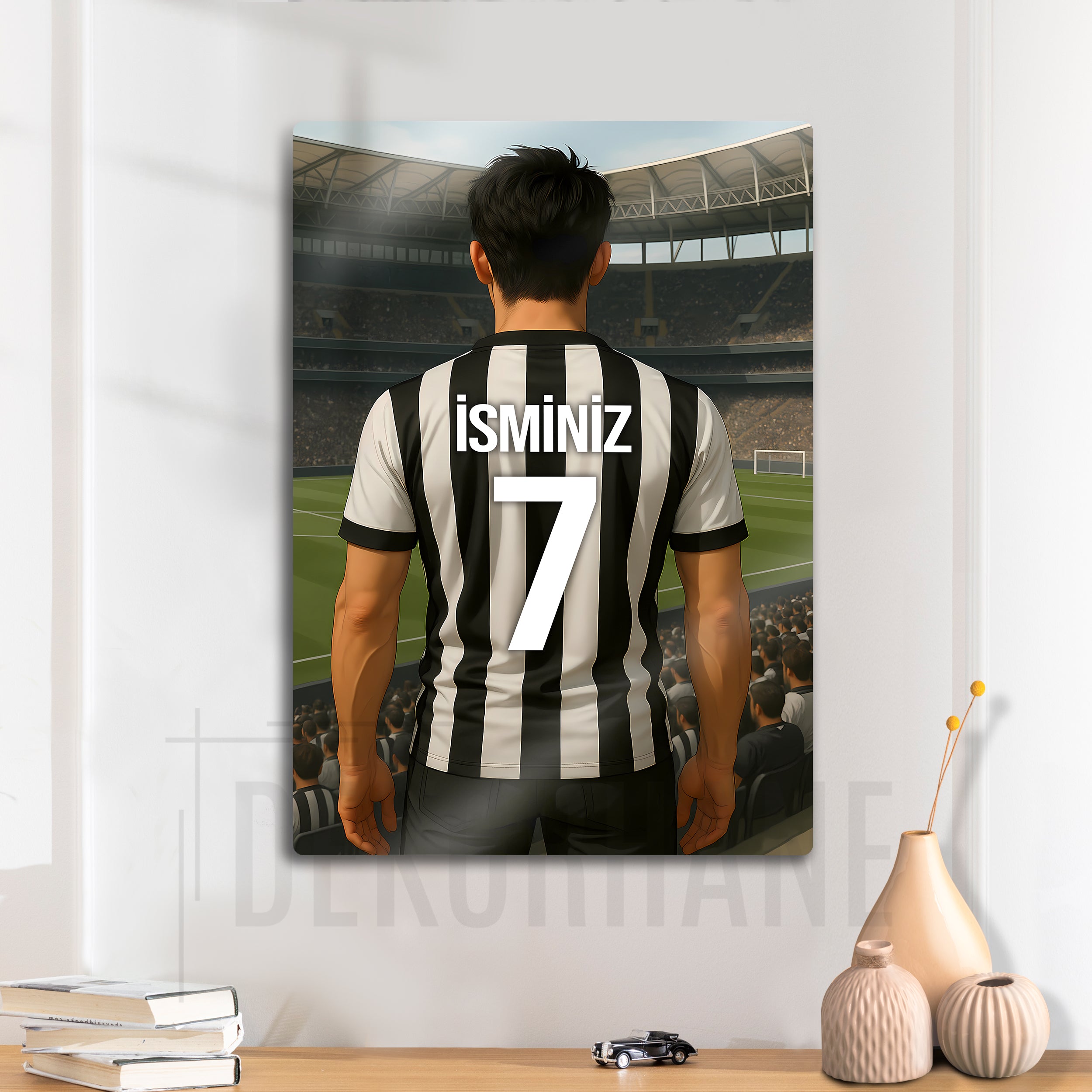 Beşiktaş Bireysel Stadyum Temalı - Kişiselleştirilebilir Metal Tablo