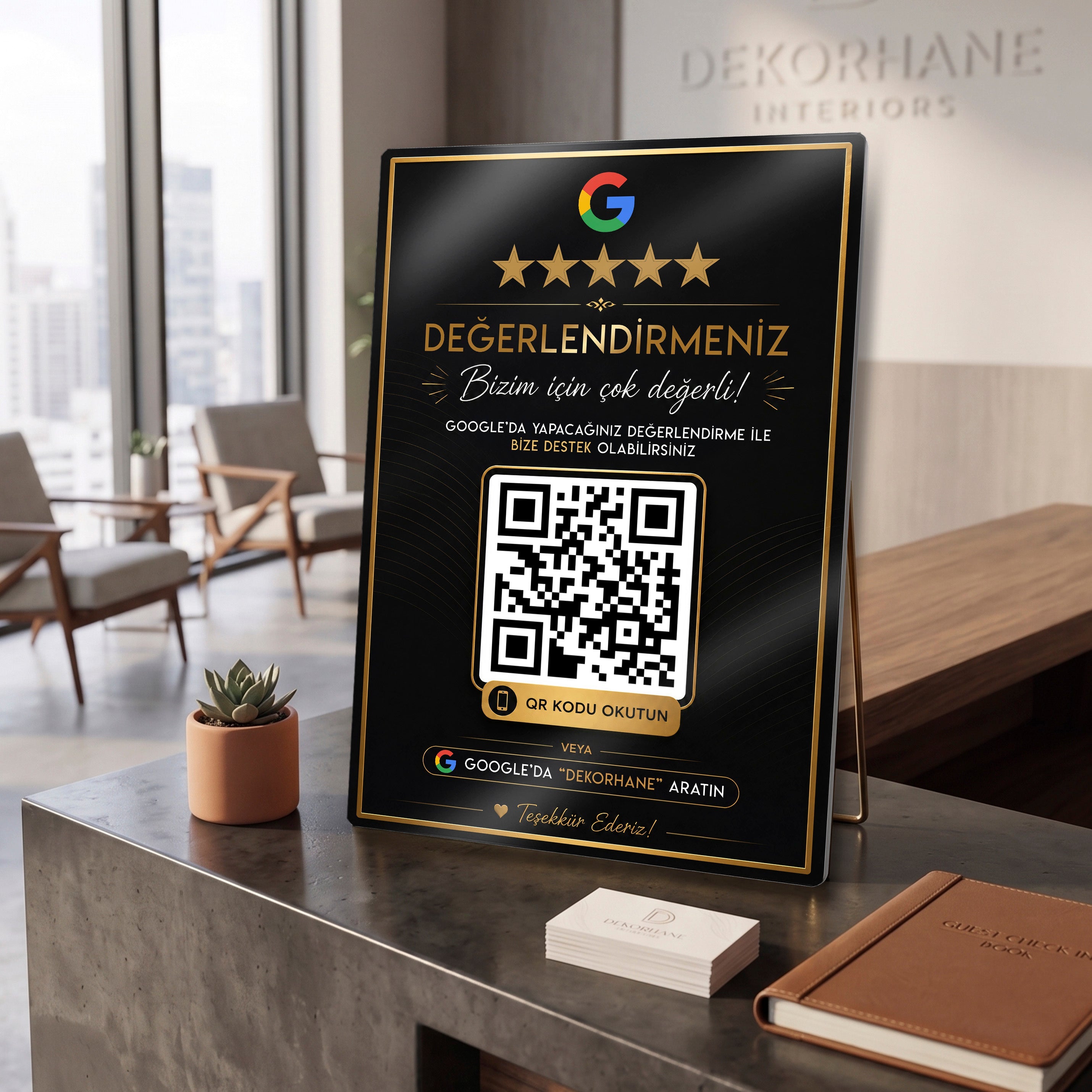 Google Değerlendirme QR Kodu Metal Levha