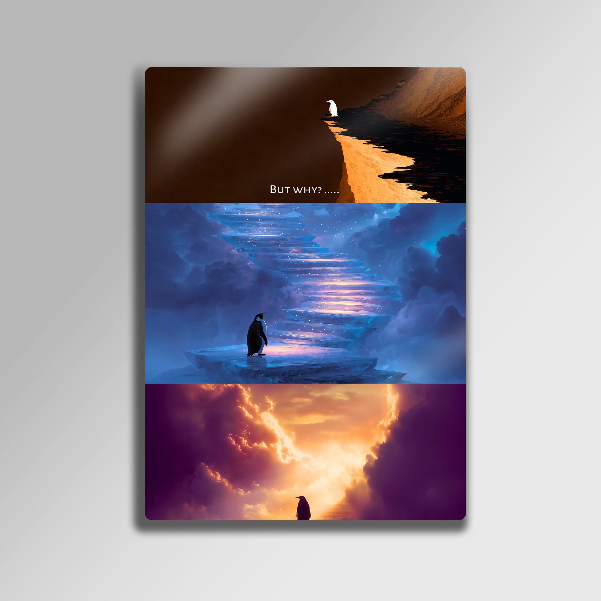 But Why, Nihilist Penguen, Penguin Motivasyon - Metal Tablo