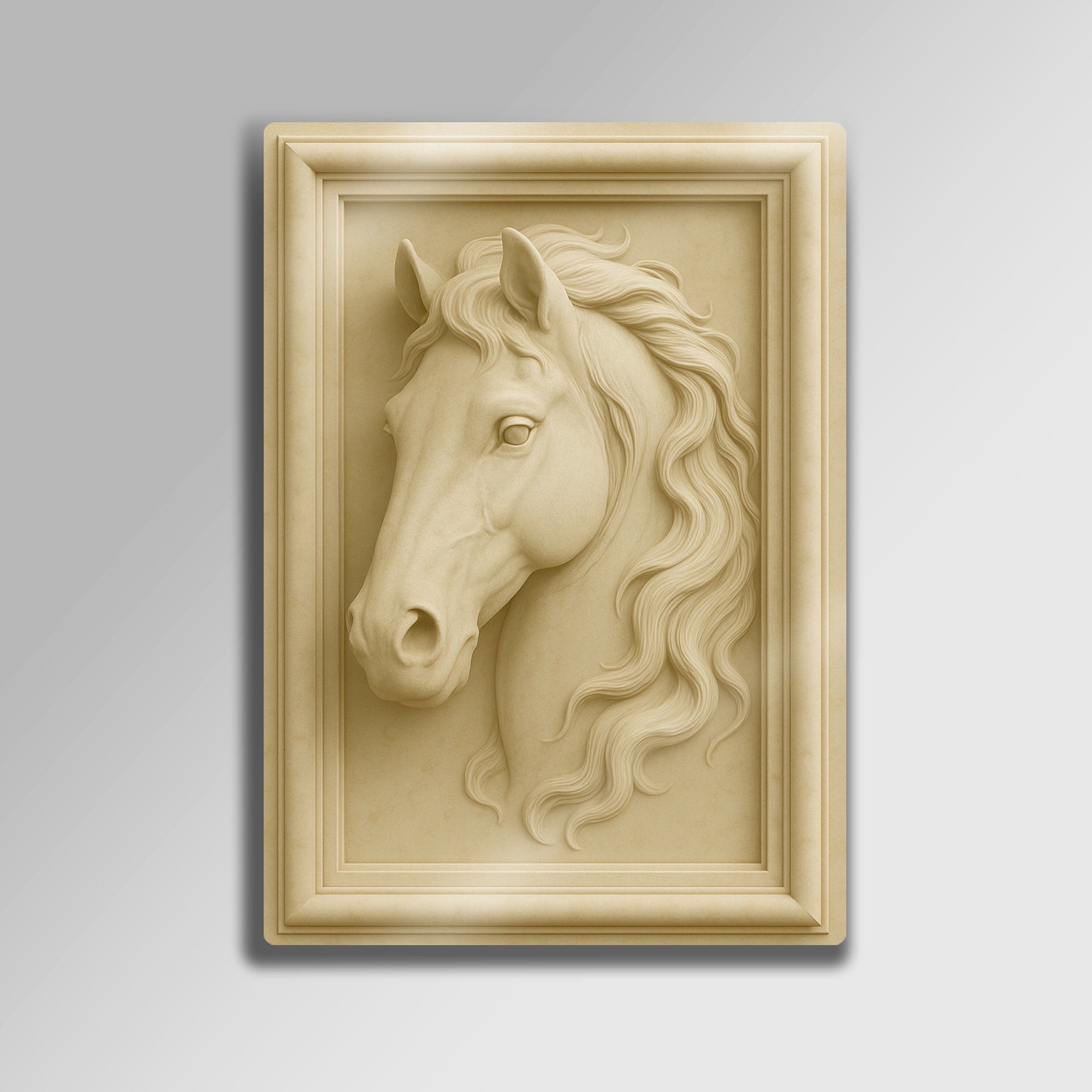 At Figürlü 3D Kabartma - Metal Tablo