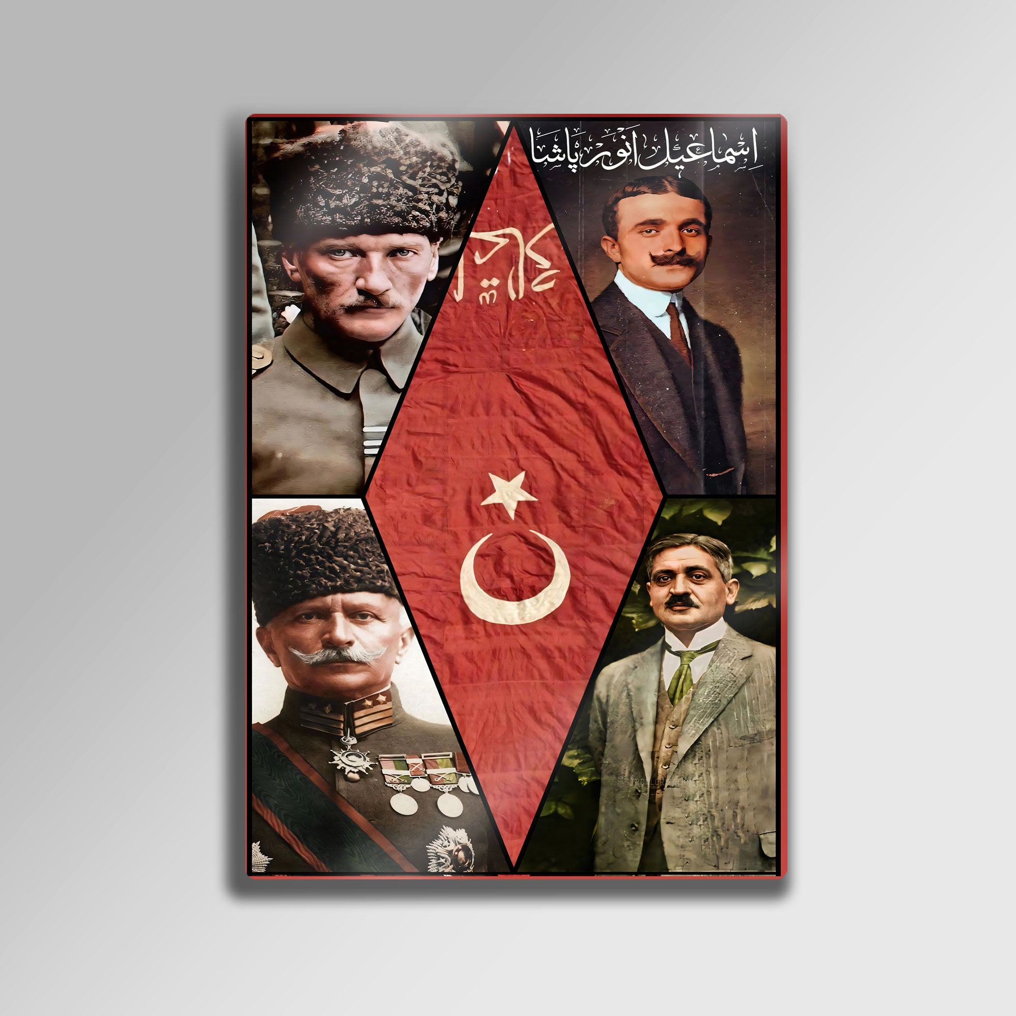 İttihat ve Terakki Liderleri Tarihi Kolaj - Metal Tablo