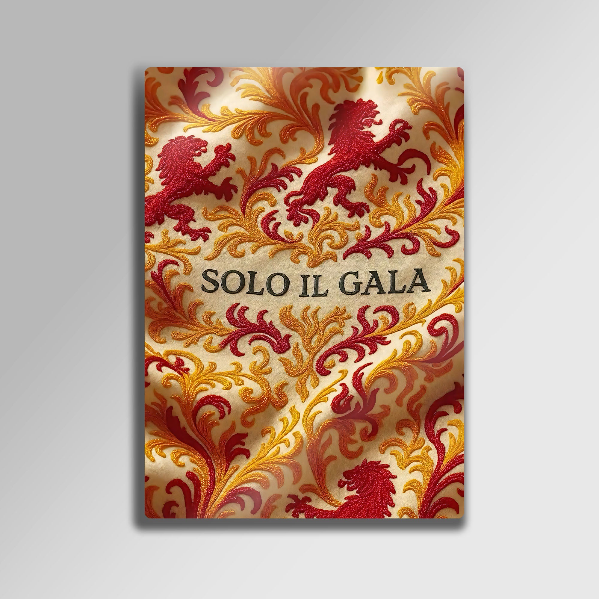 Solo IL Gala, Aslan Figürlü Altın Sarısı Metal Tablo