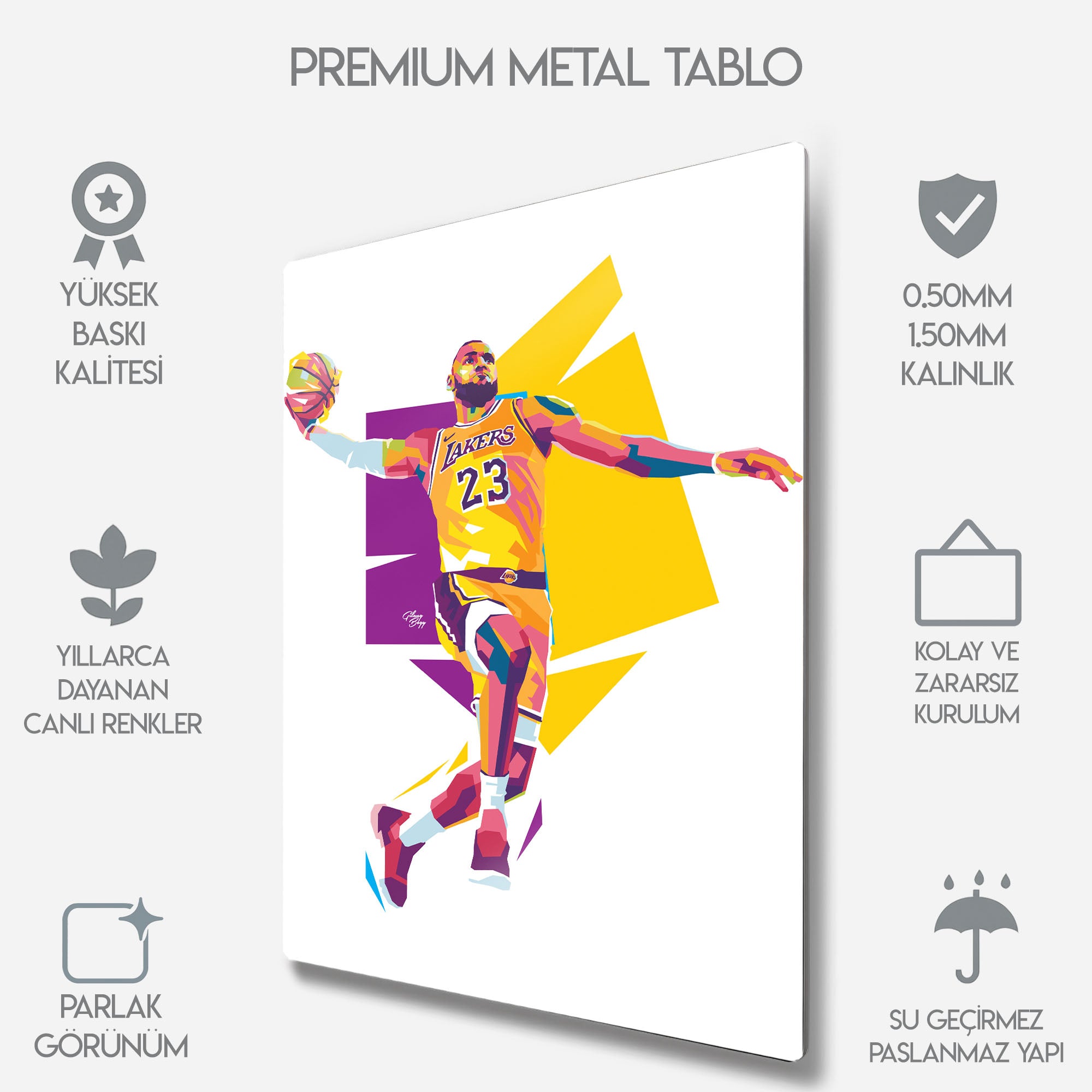 LeBron James Pop Art - Metal Tablo