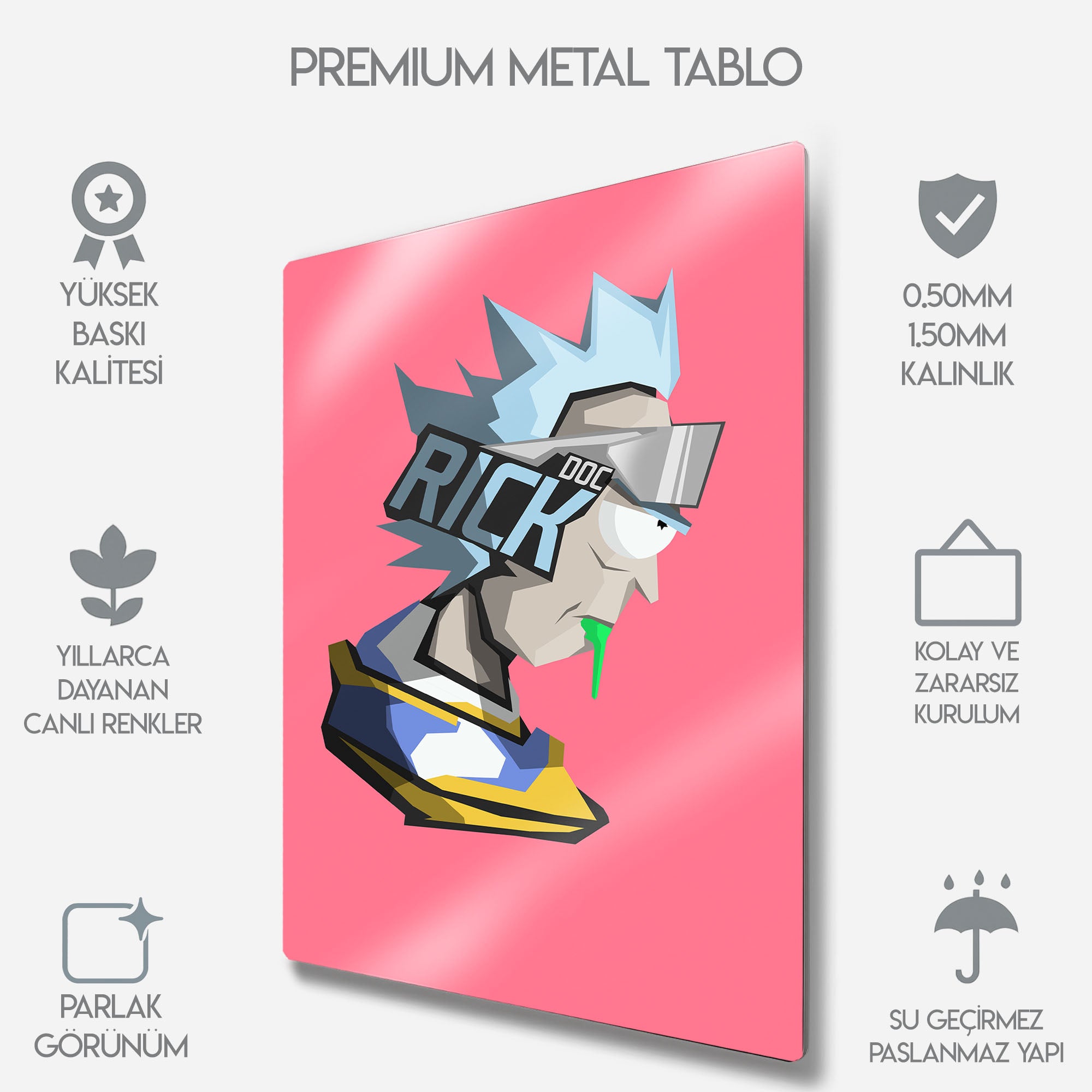 Rick and Morty Fütüristik Rick - Metal Tablo