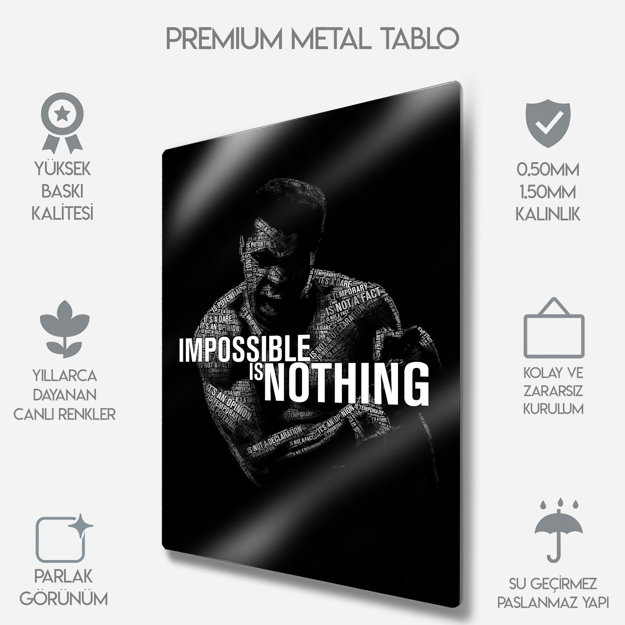 Muhammed Ali "Impossible is Nothing" - Metal Tablo