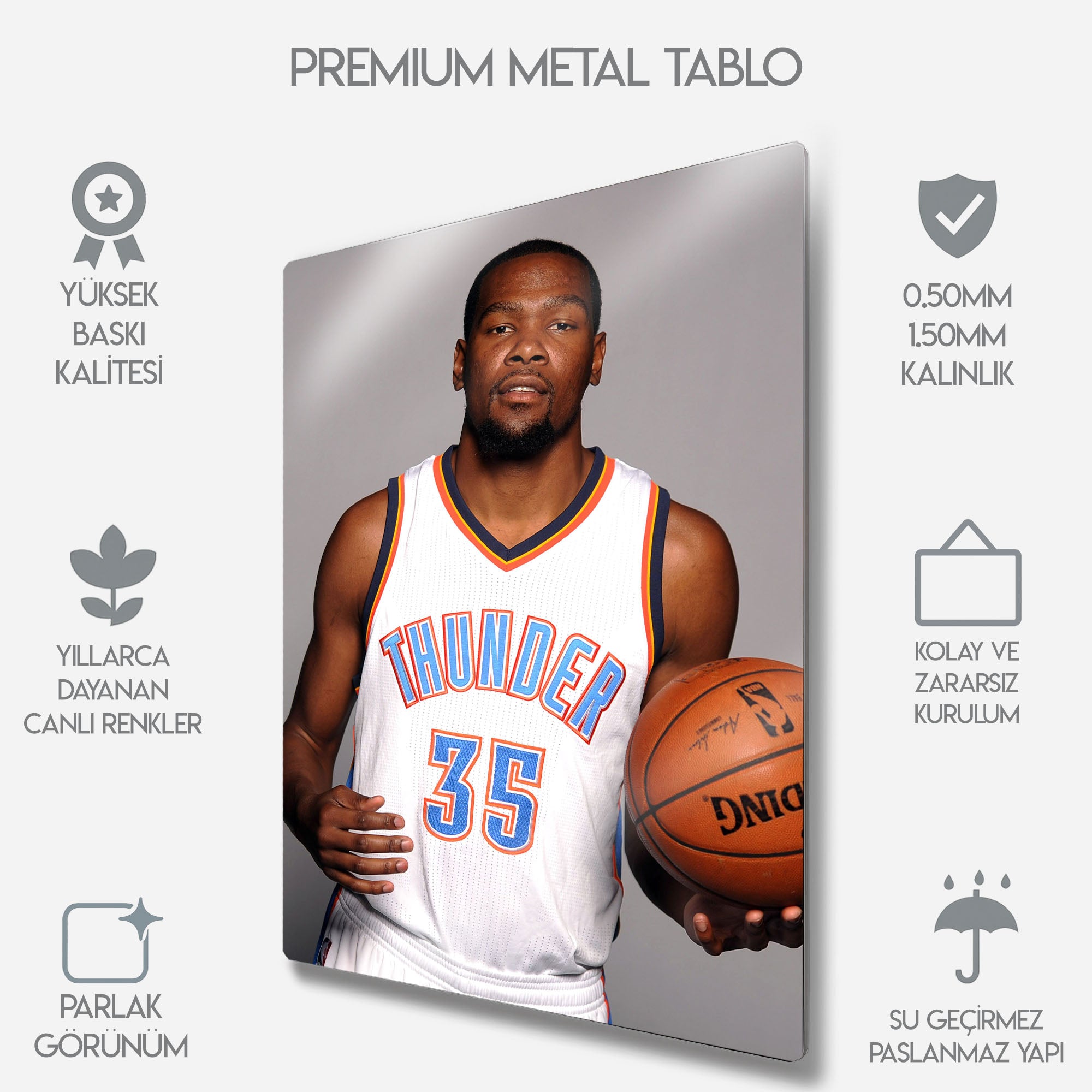 Kevin Durant Oklahoma City Thunder - Metal Tablo