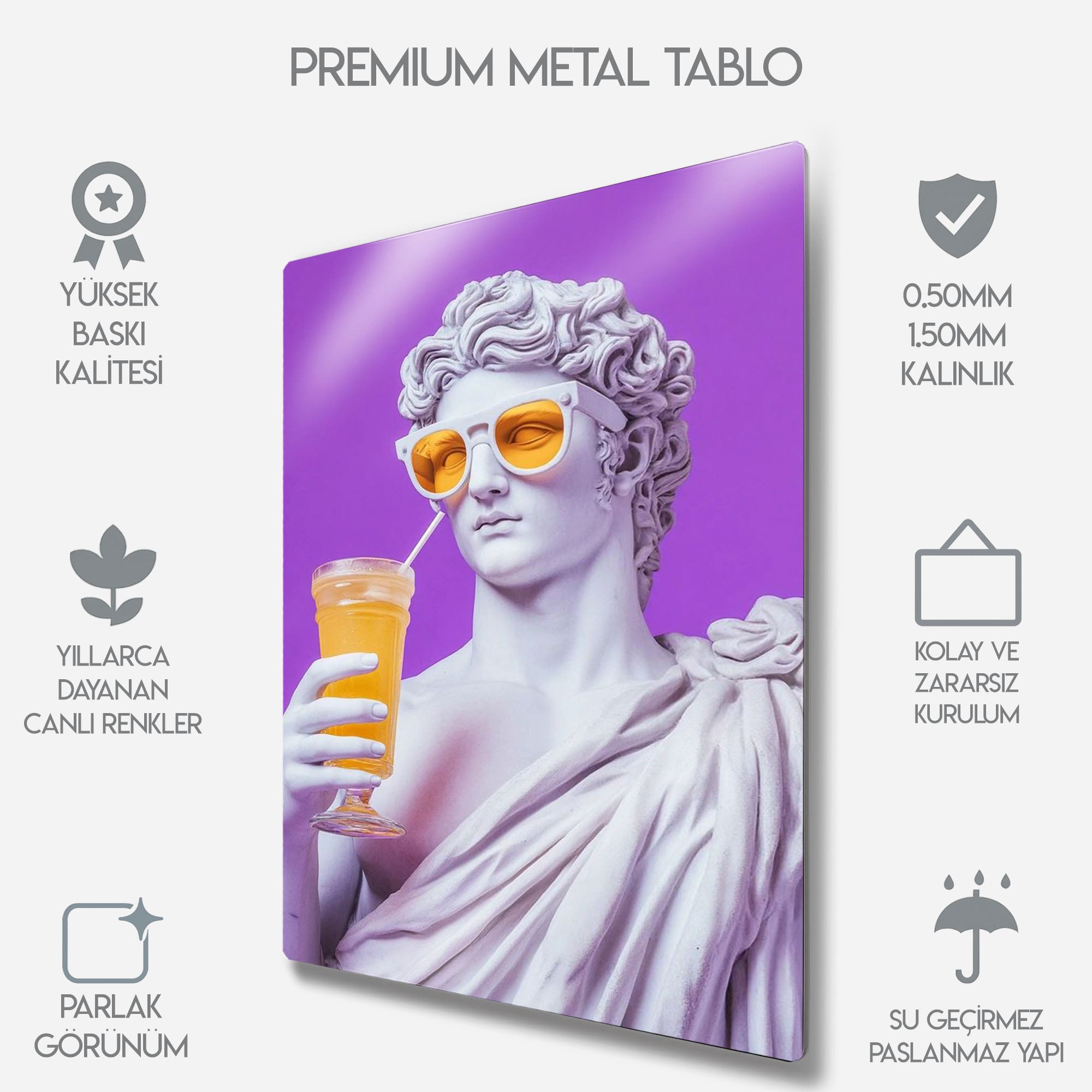 Pop Art Apollon Limonata Heykeli - Metal Tablo