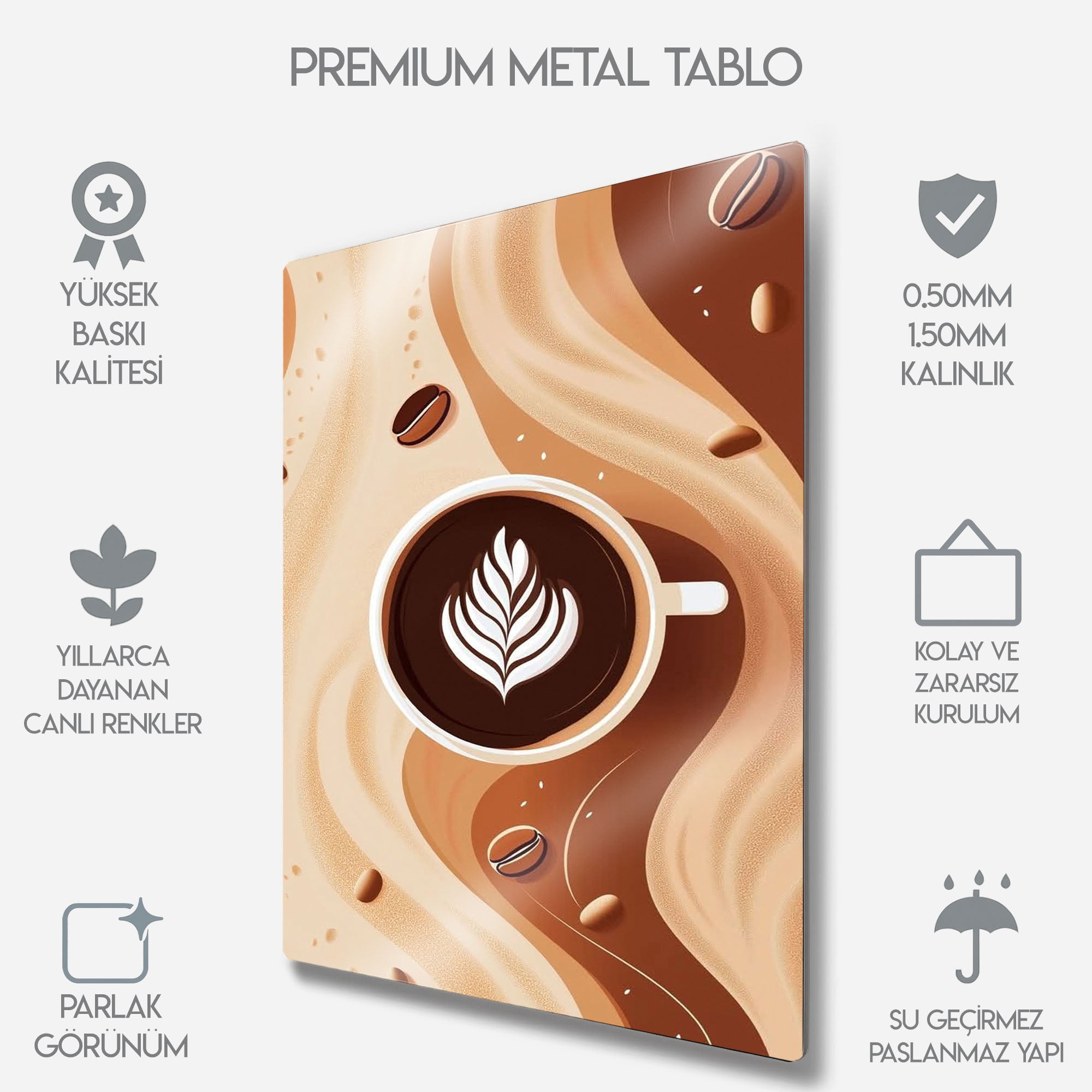 Modern Latte Art - Metal Tablo