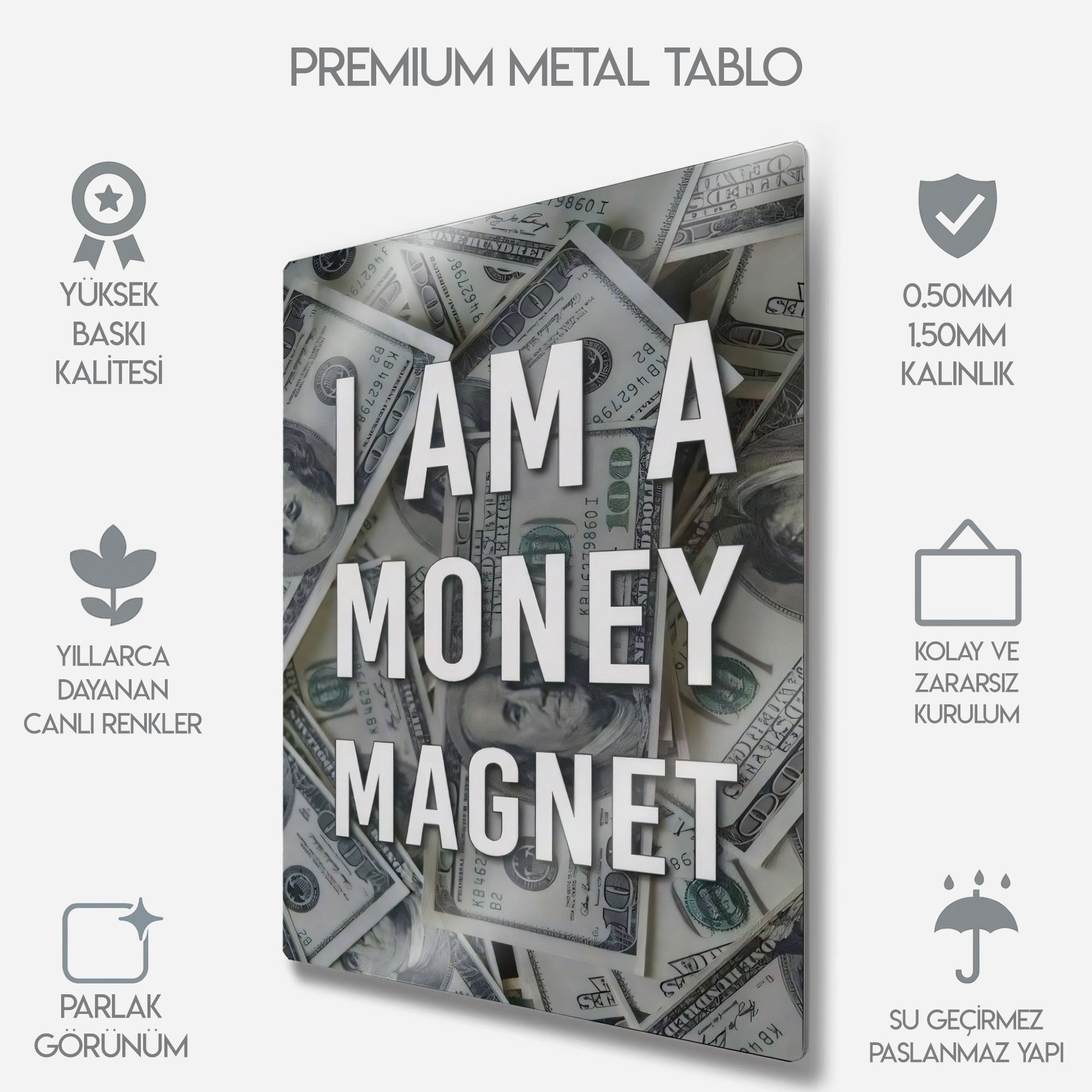 I am a Money Magnet - Metal Tablo