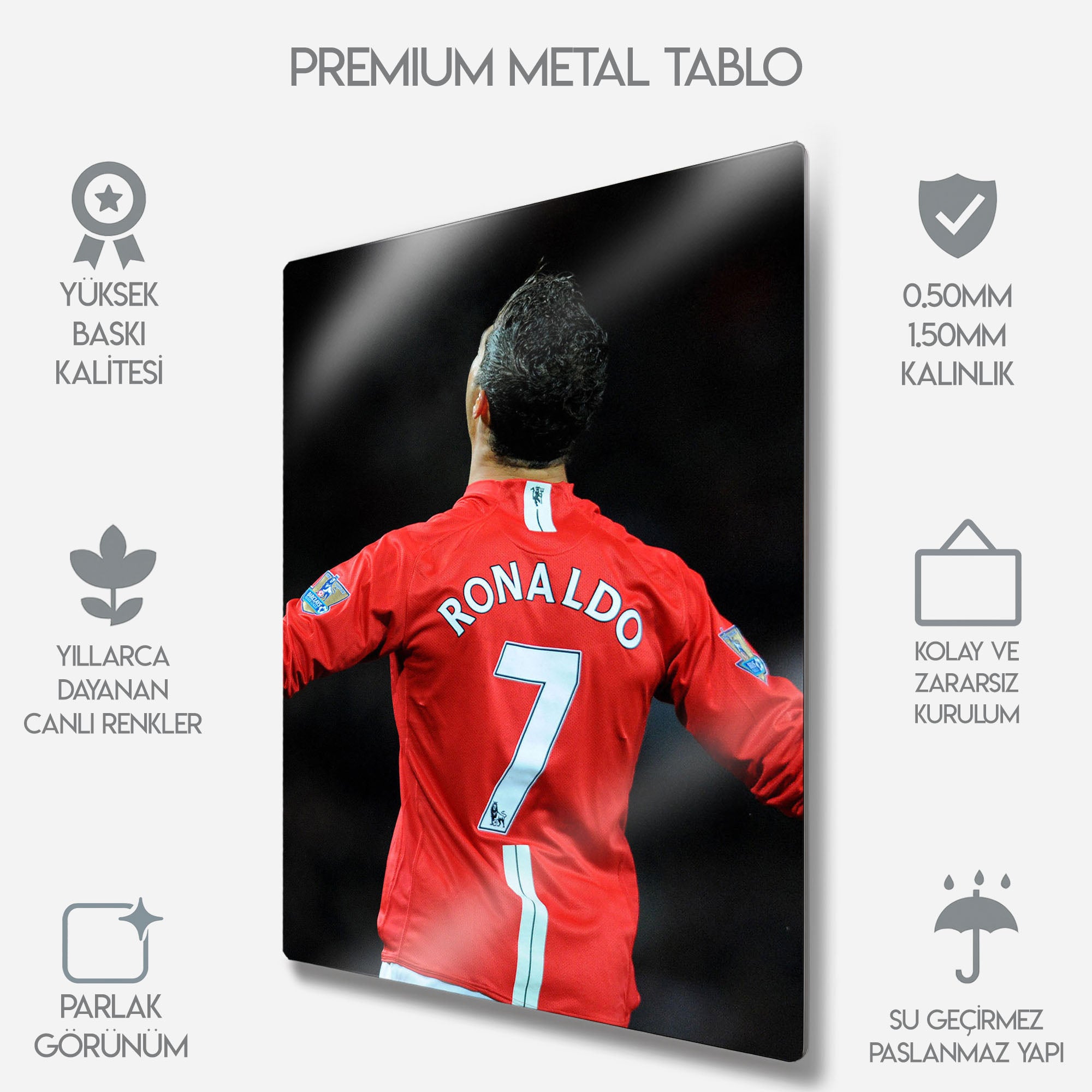 Cristiano Ronaldo Manchester United - Metal Tablo