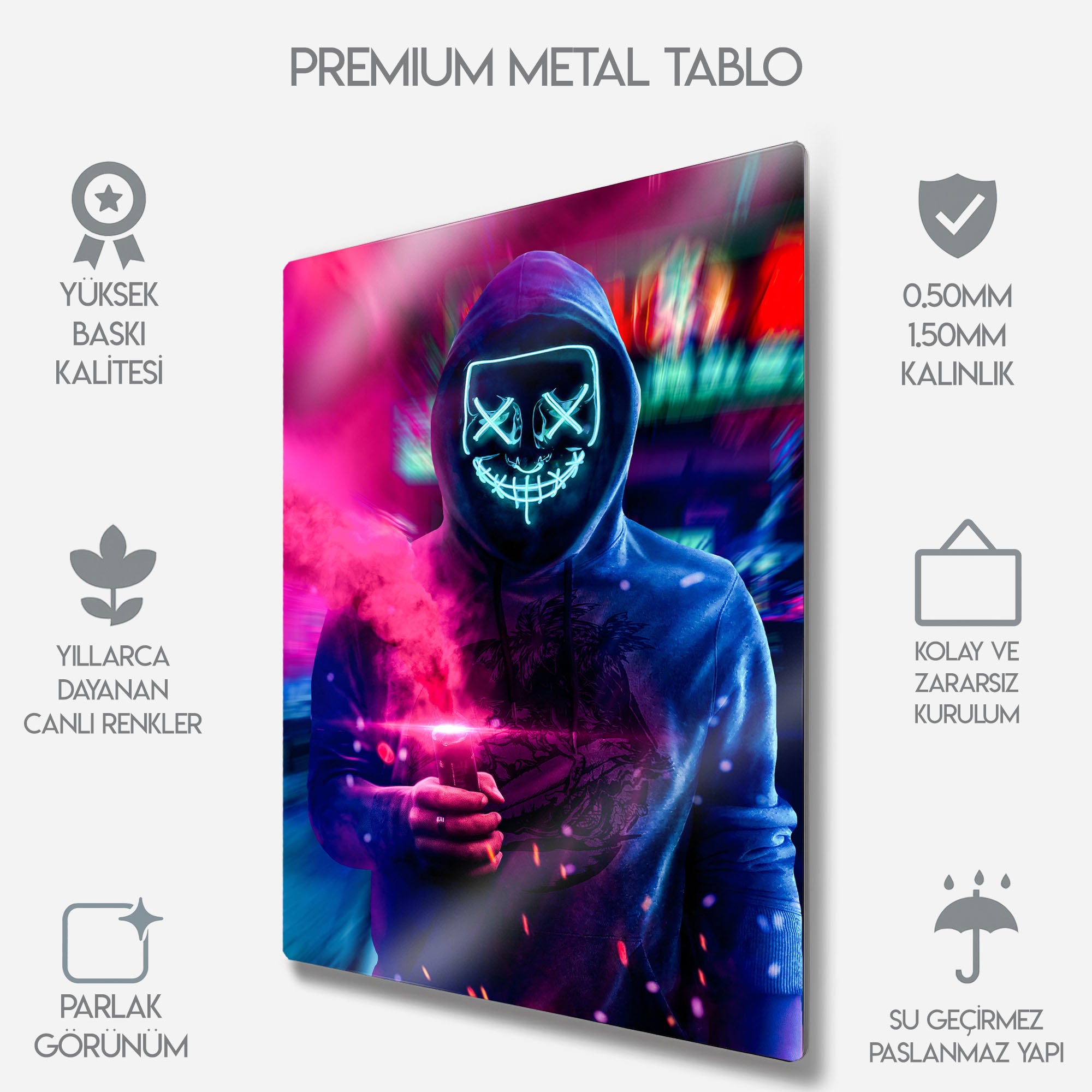 The Purge Neon Maske - Metal Tablo