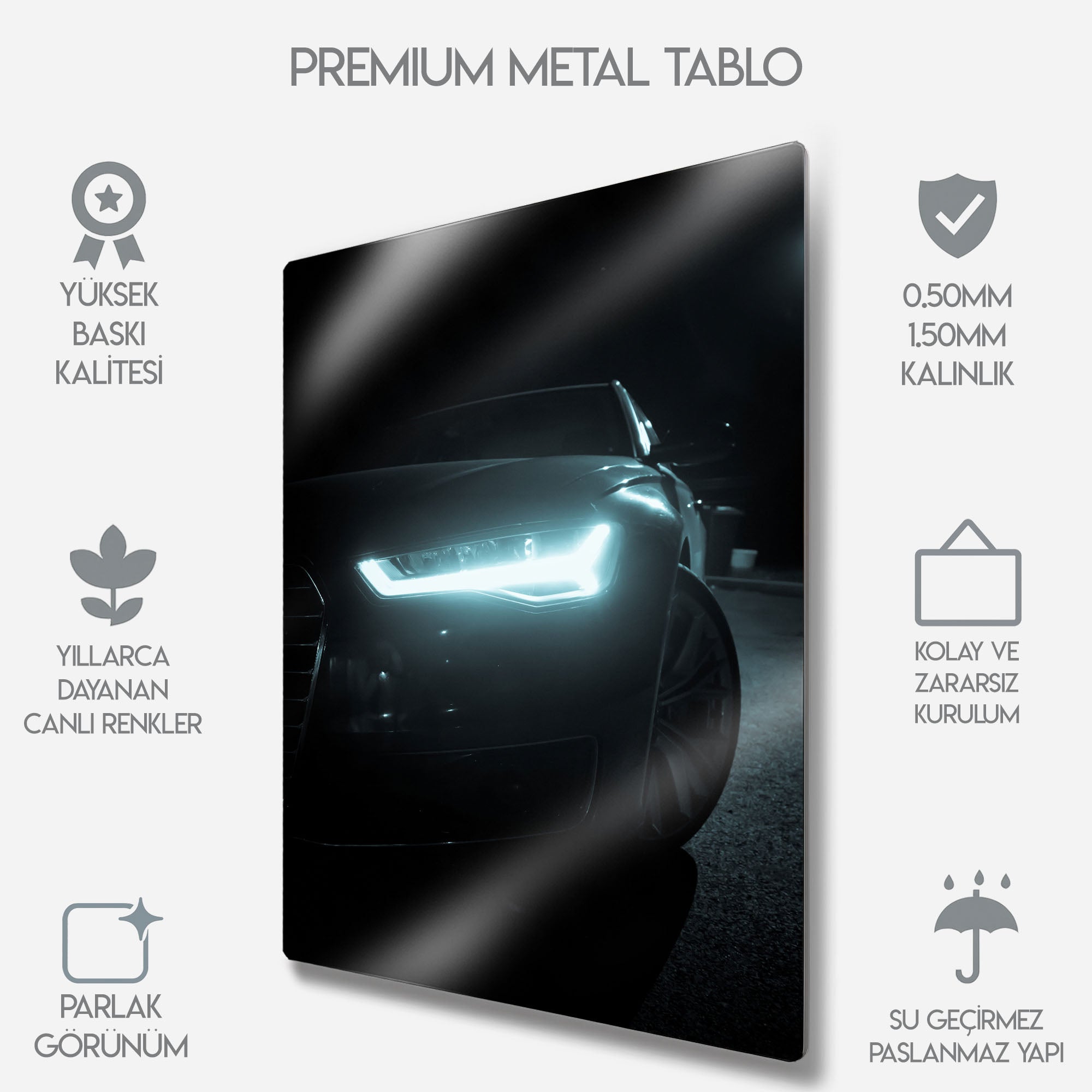 Audi RS6 Headlight - Metal Tablo