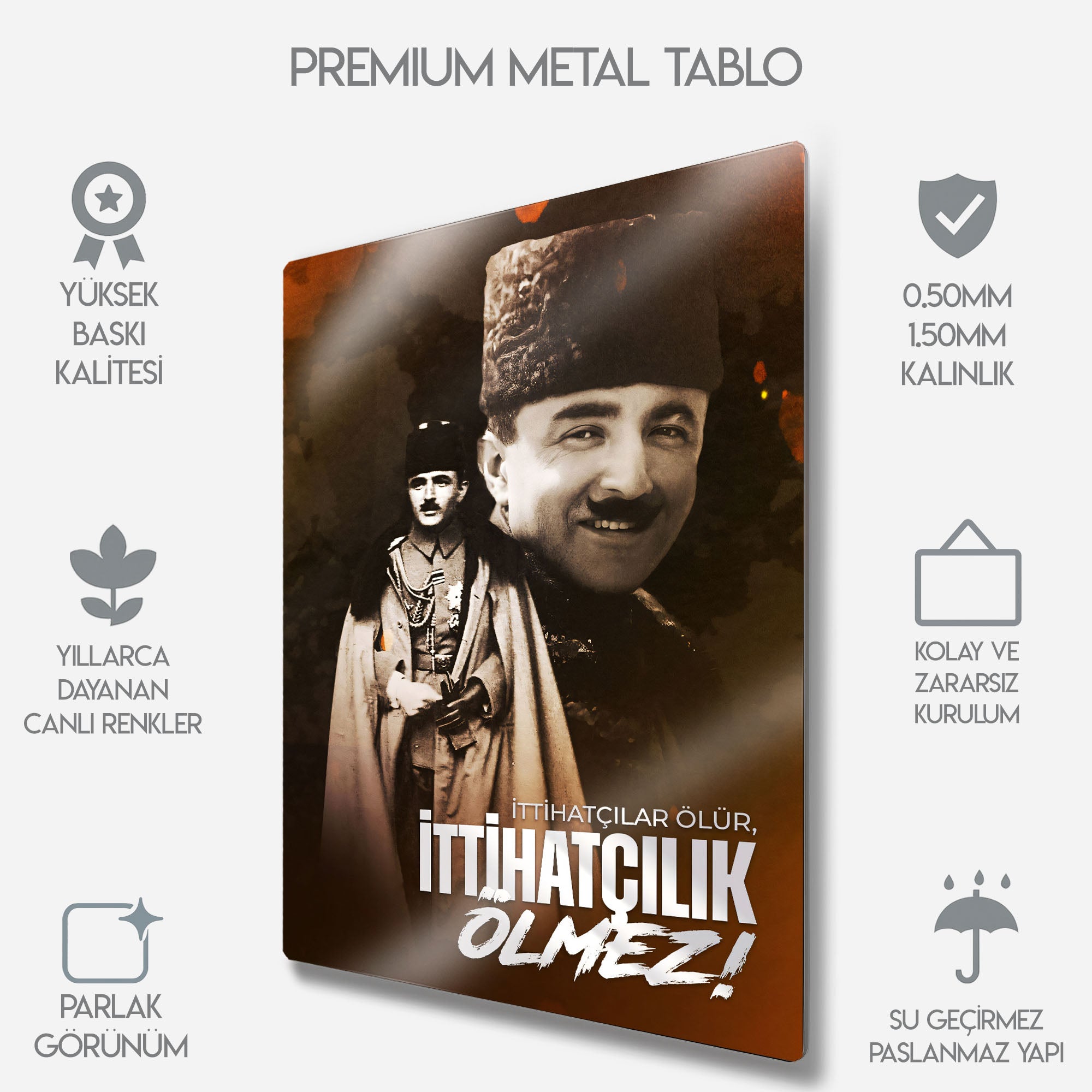 İttihat ve Terakki Lideri Enver Paşa Temalı - Metal Tablo