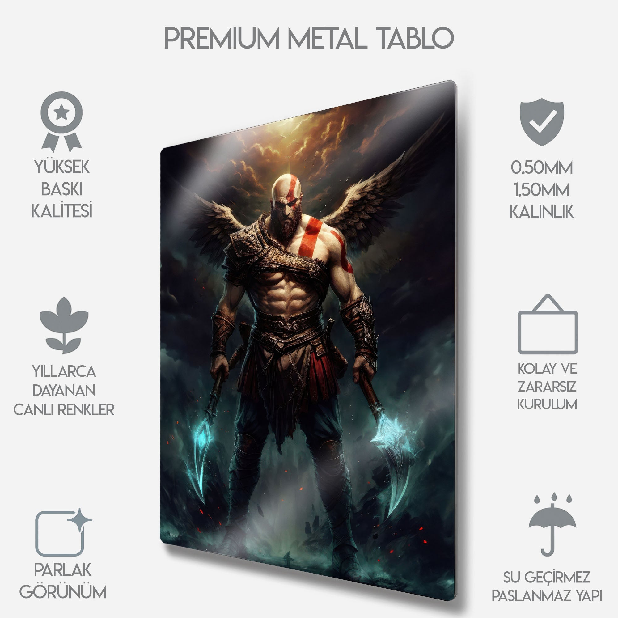 God of War Kratos - Metal Tablo