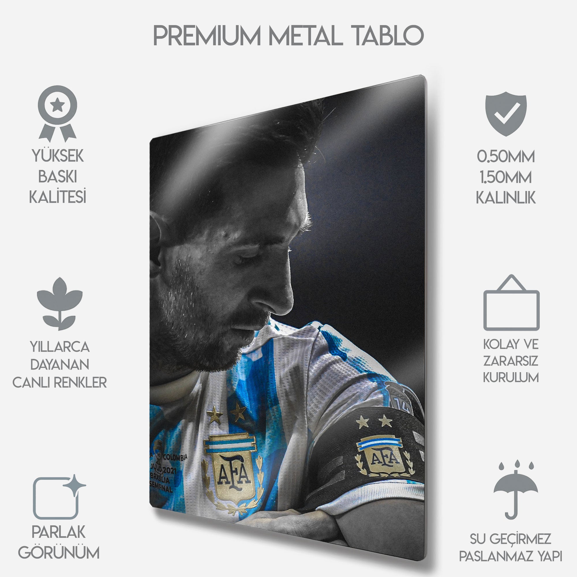 Messi Argentina - Metal Tablo