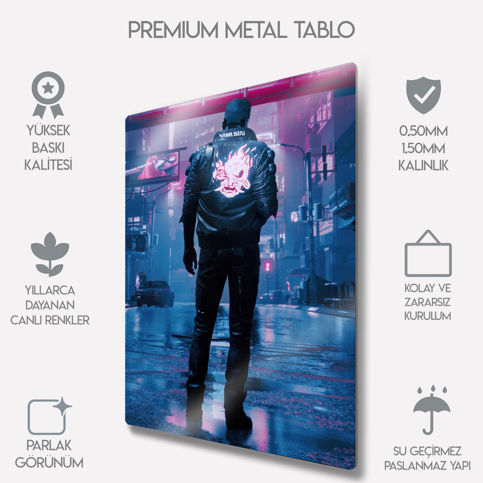 Cyberpunk 2077 Samurai - Metal Tablo