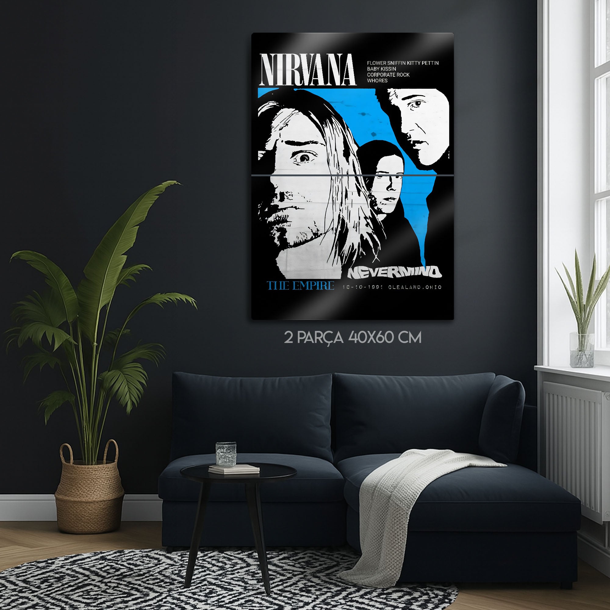 Nirvana 1991 Konser Afişi - Metal Tablo – Dekorhane