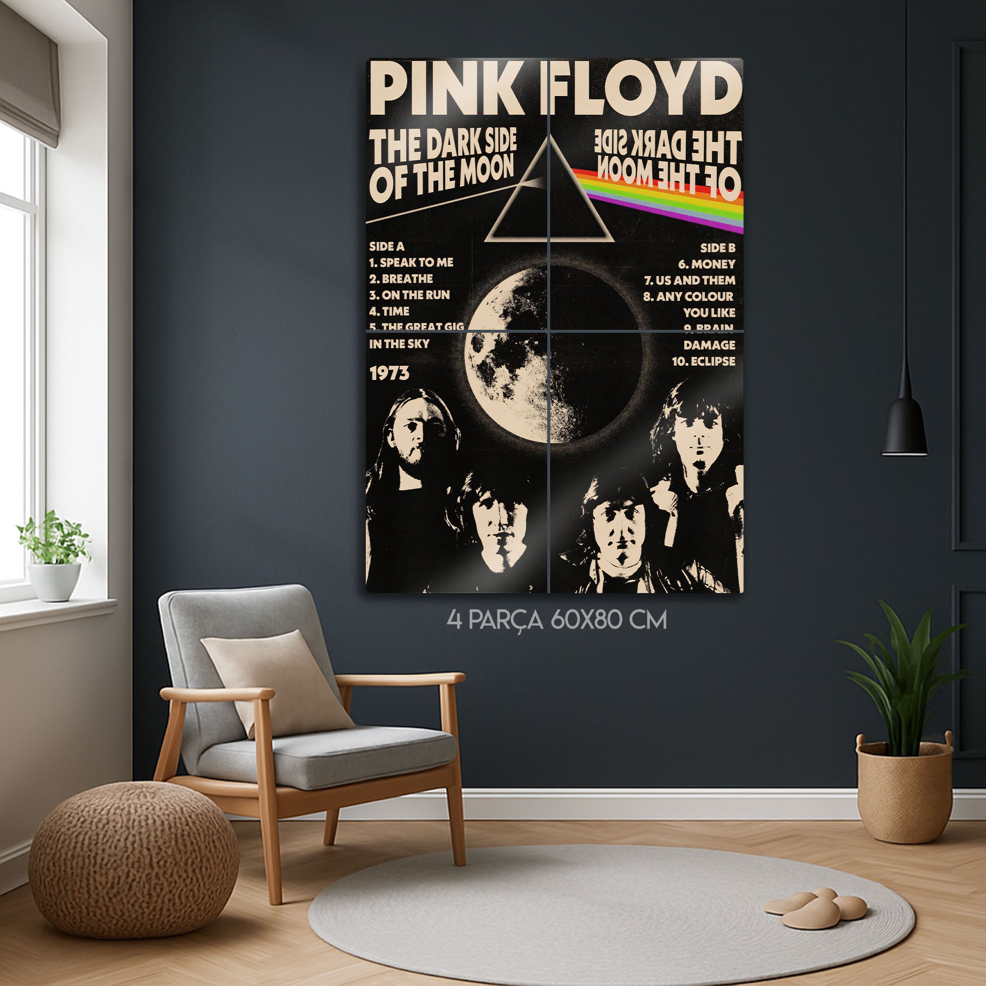 Pink Floyd, The Dark Side of the Moon Albüm Kapak - Metal Tablo