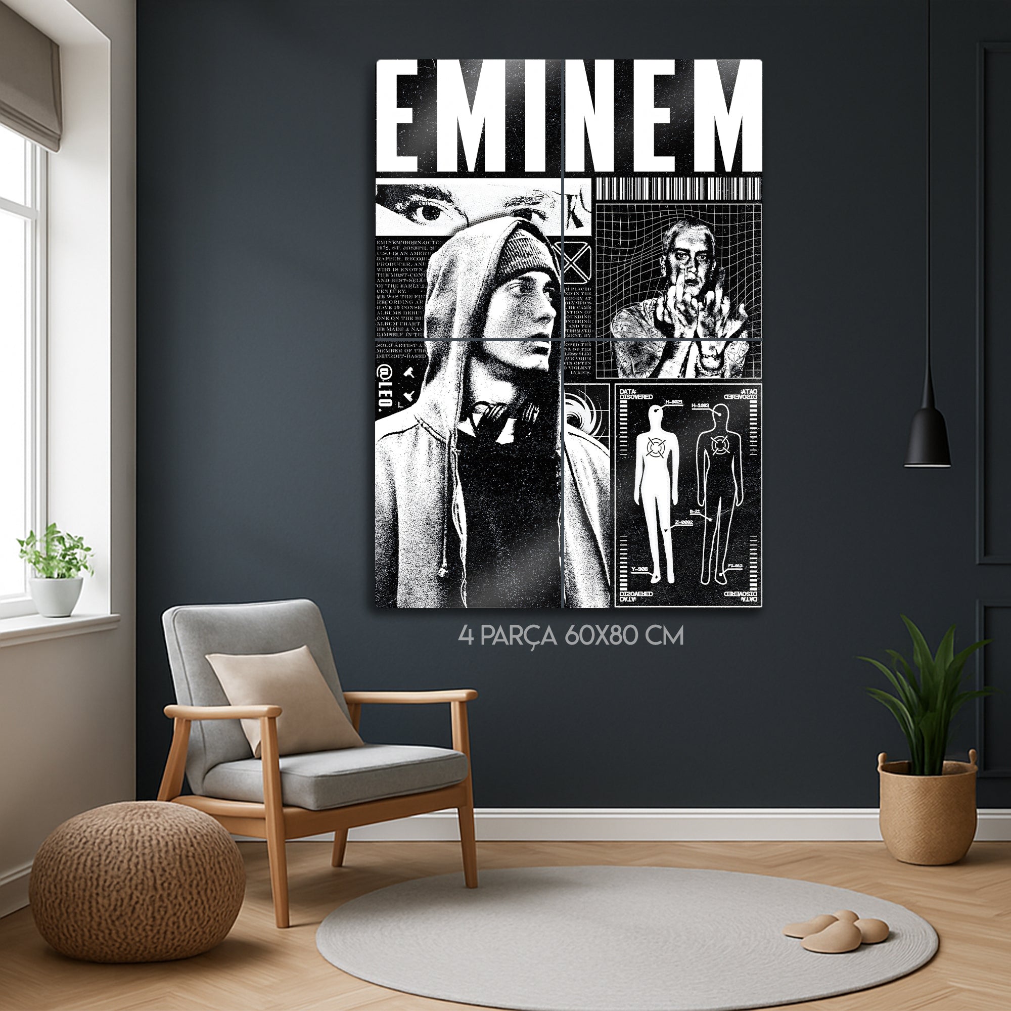 Eminem Poster, Rap Müzik Duvar Dekoru - Metal Tablo – Dekorhane
