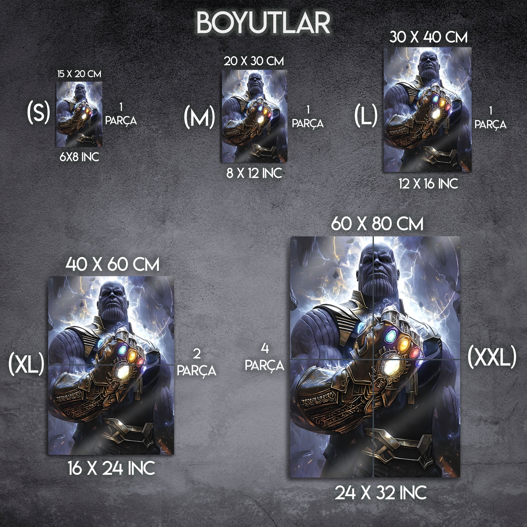 Marvel Thanos ve Sonsuzluk Eldiveni - Metal Tablo – Dekorhane