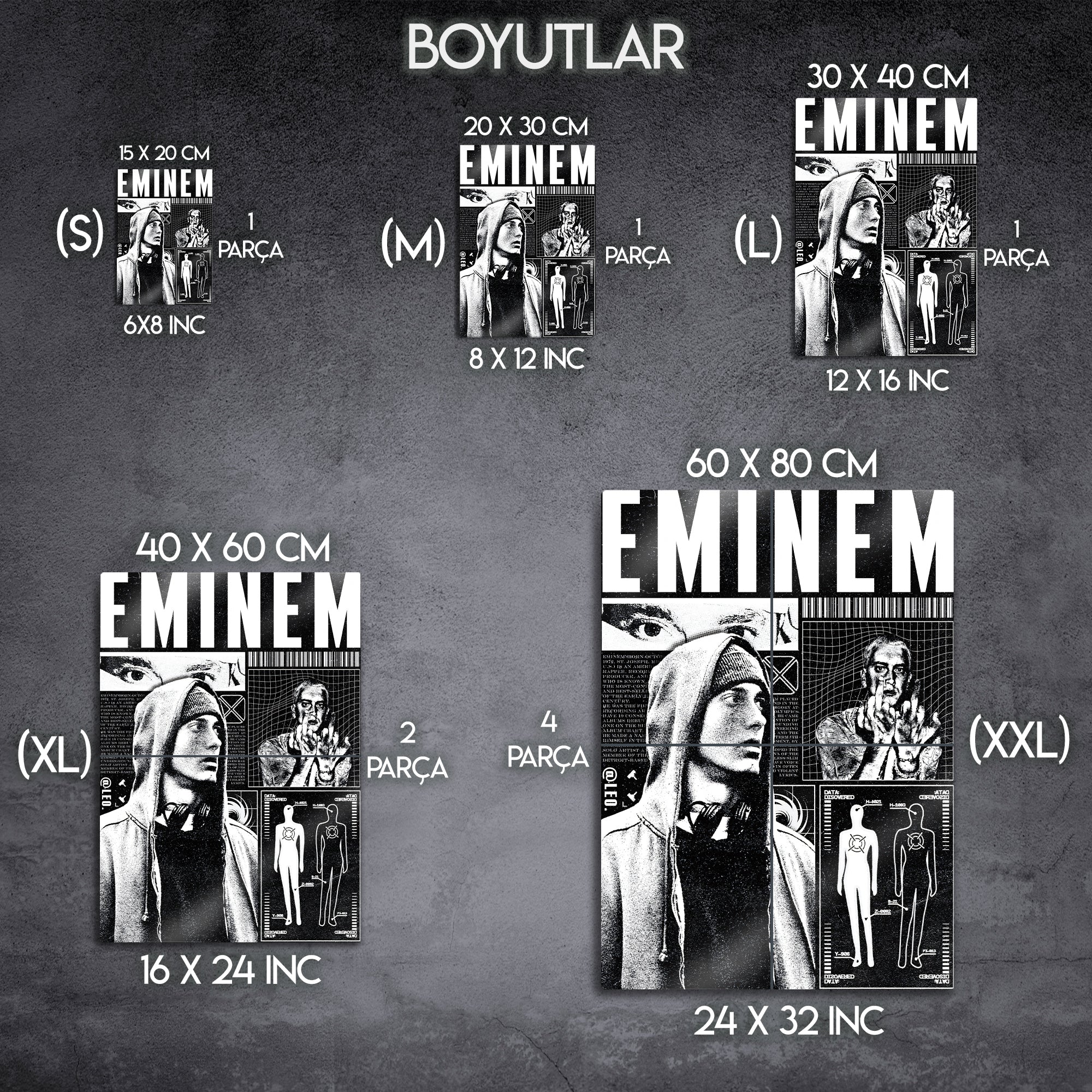 Eminem Poster, Rap Müzik Duvar Dekoru - Metal Tablo – Dekorhane
