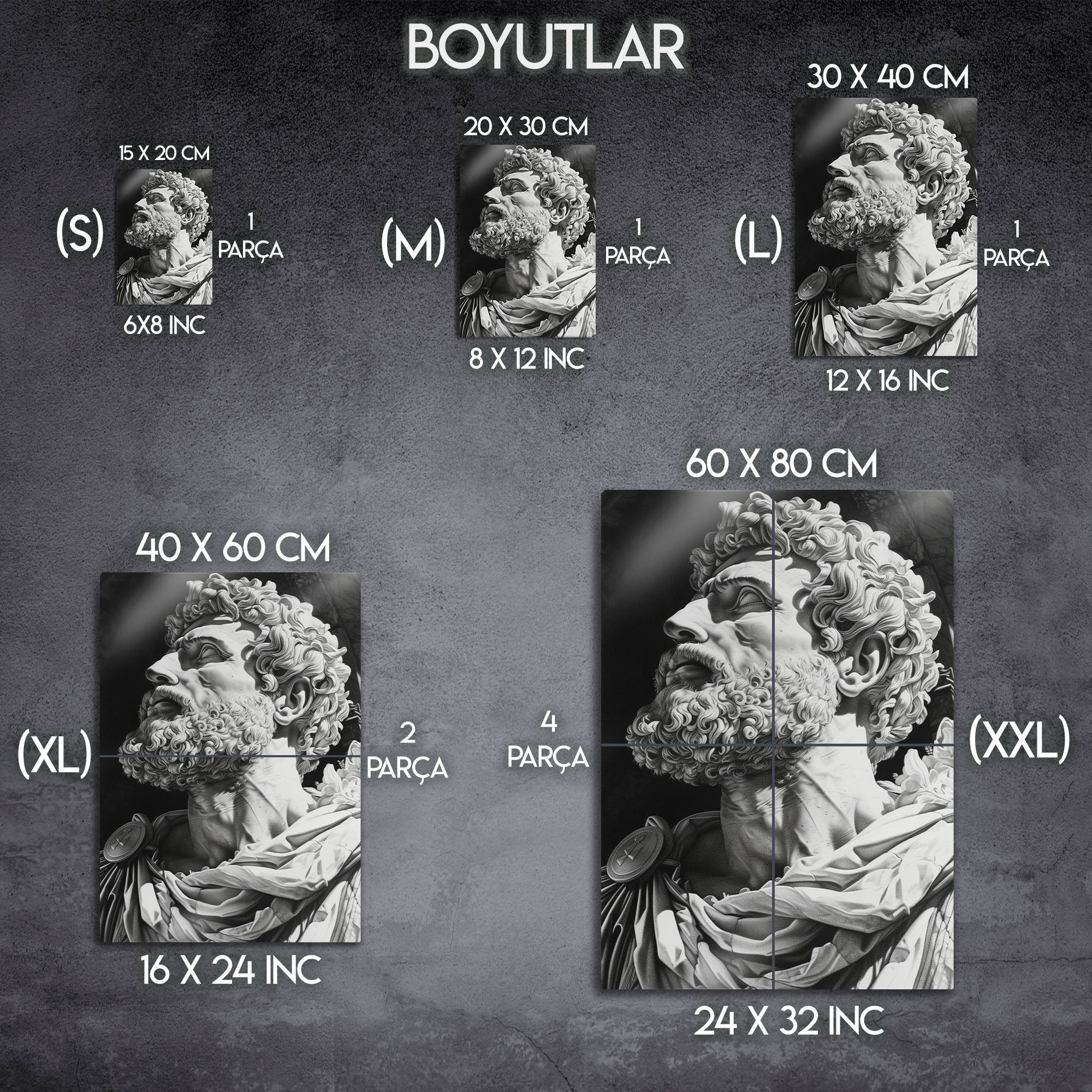 Marcus Aurelius Heykeli - Metal Tablo – Dekorhane