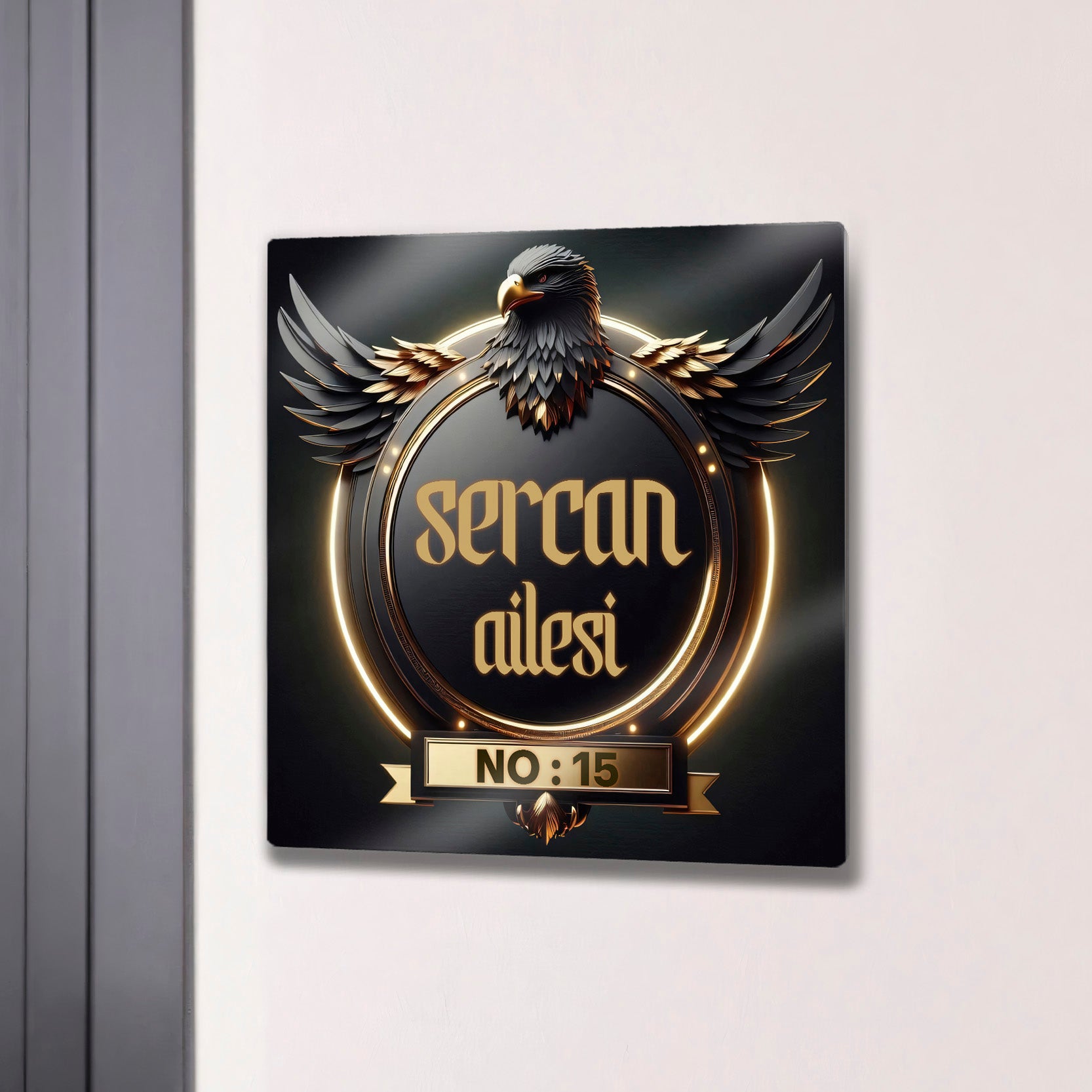 Kişiye Özel Metal Kapı İsimliği - Kartal Numaralık Süs